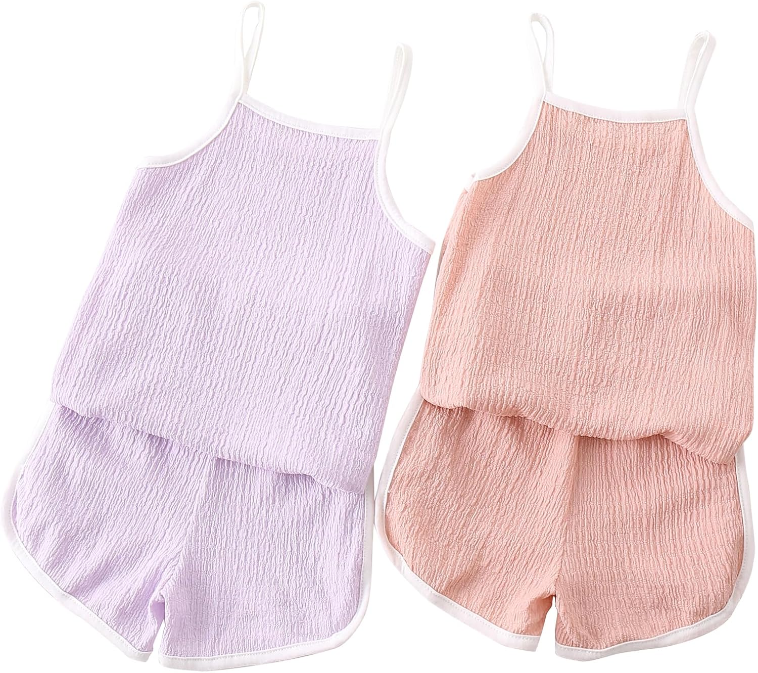 Girls Summer Clothes 4 Piece Cute Outfits Cami Tank Top and Dolphin Shorts Sets for Kid Casual, Dance, Beach - Image 2