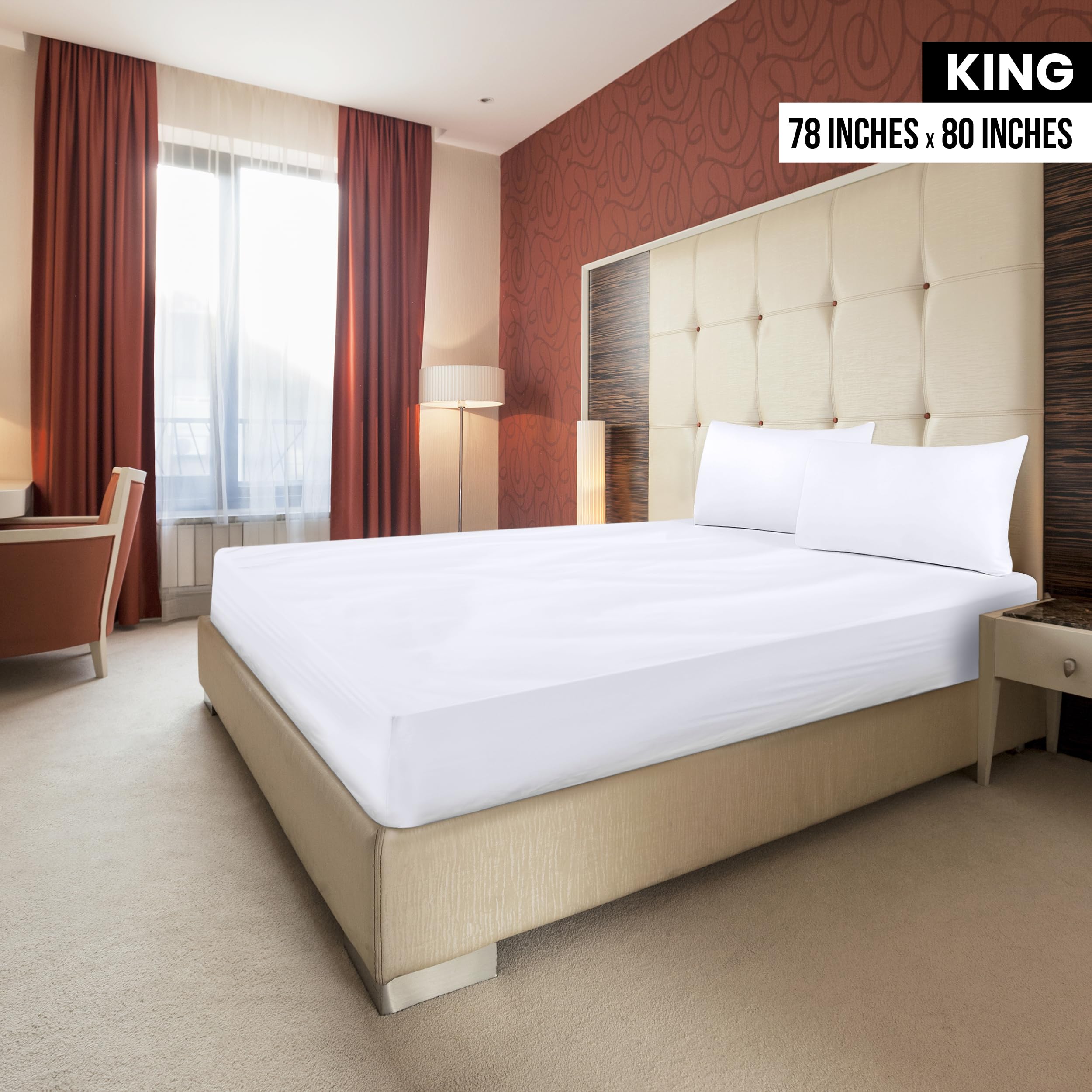 Utopia Bedding Prześcieradła z gumką – miękka, szczotkowana mikrofibra, głęboka kieszeń, odporne na kurczenie i blaknięcie, łatwe w pielęgnacji, rozmiar King, 6 szt. (białe)