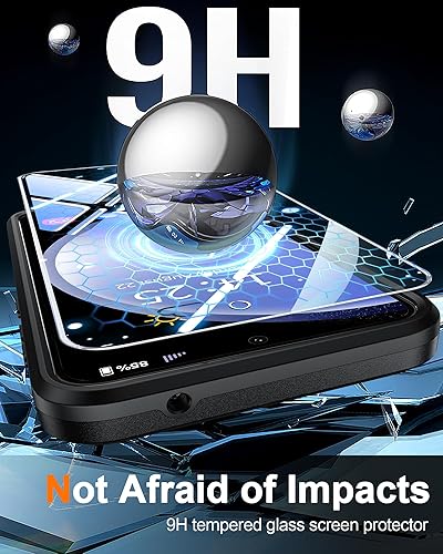 Miniatura 4 de Oterkin Funda para Samsung Galaxy S23 FE, 3 en 1 Galaxy S23 FE 5G con 2 protectores de pantalla de vidrio templado, defensa de grado militar de 10