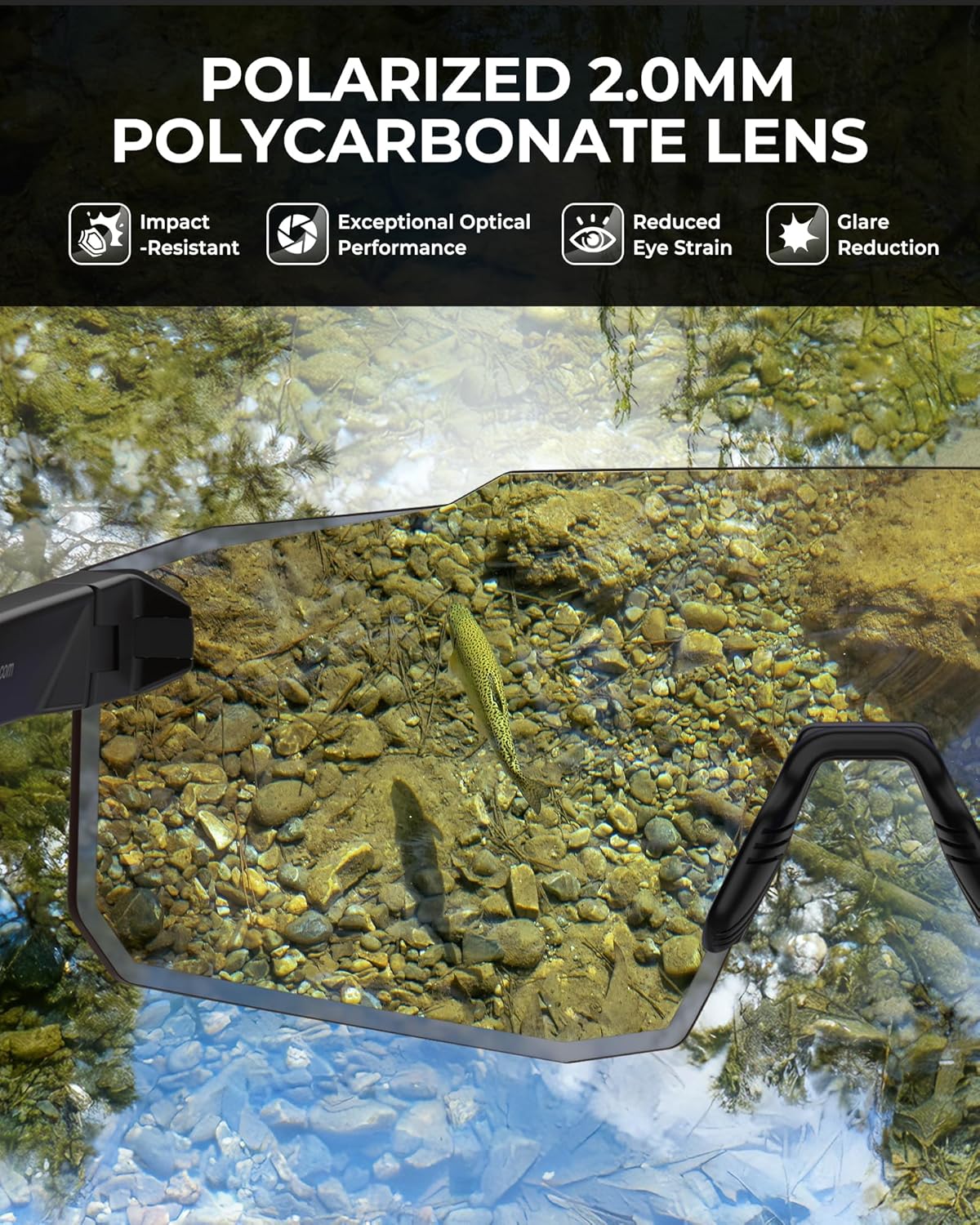 KastKing Etowah Polarized Sports Fishing Sunglasses, PuriVex Water & Salt Repellent, Rimless Wrap Design, Men Women - Image 4