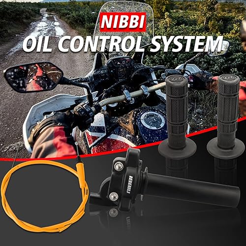 Miniatura 6 de NIBBI Empuñadura de acelerador giratorio, empuñaduras para bicicleta de tierra con cable de acelerador y empuñadura de manillar para bicicleta pit