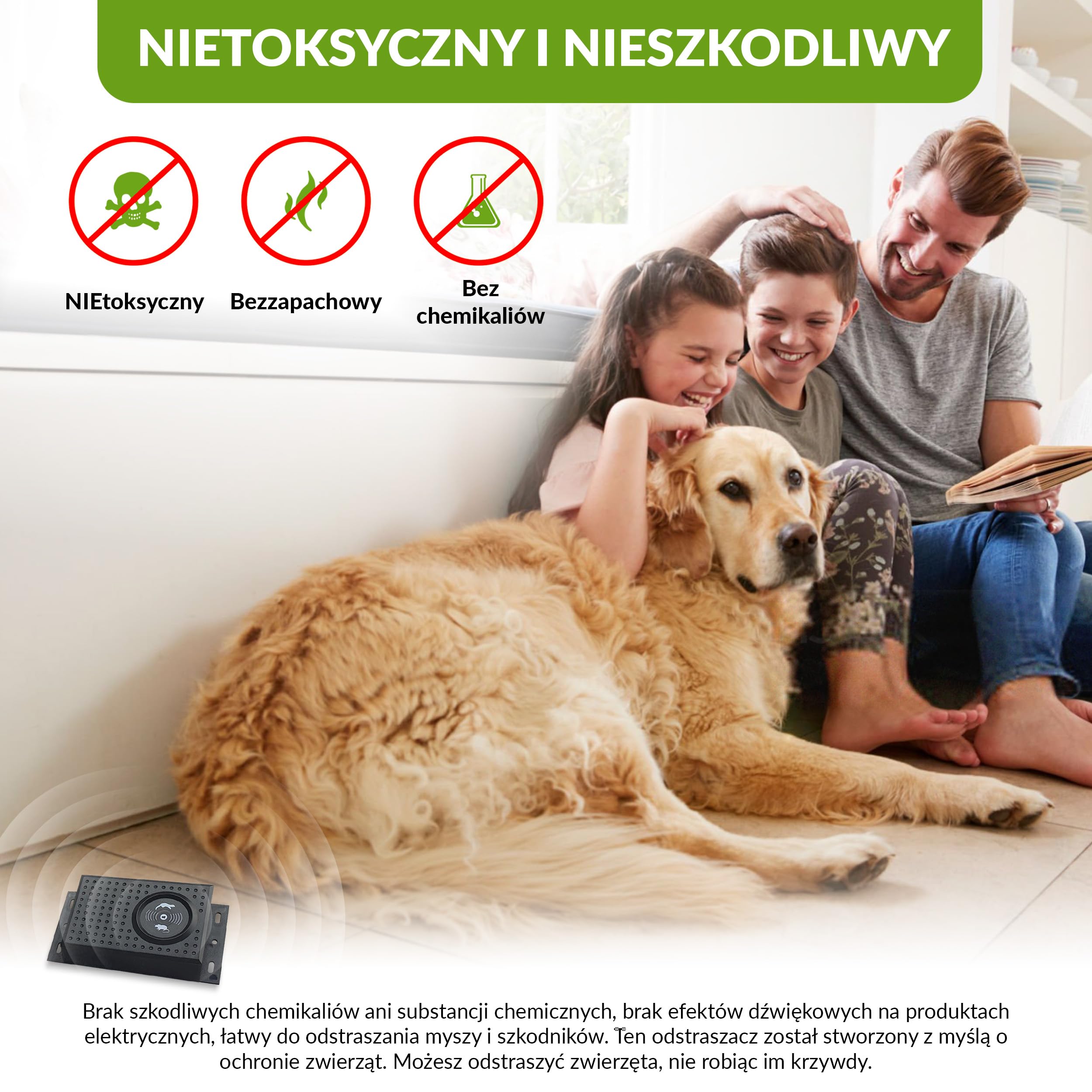 ISOTRONIC Bateryjny odstraszacz kun, myszy i szczurów – Ultradźwięki i światło LED – Do samochodu, domu, garażu i na strych – Ochrona przed popielicami (3 sztuki)