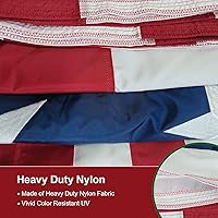 Vista 5 de SYII Bandera estadounidense de 15x25 pies resistente para exteriores, bandera de lujo con estrellas bordadas y cabo con doble puntada, rayas