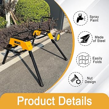 Heavy Duty & Compact Easy Transport Rolling Table Saw Stand fits for Miter Saw modle :DW744 DW745 and Others Replace NO. DWE74911
