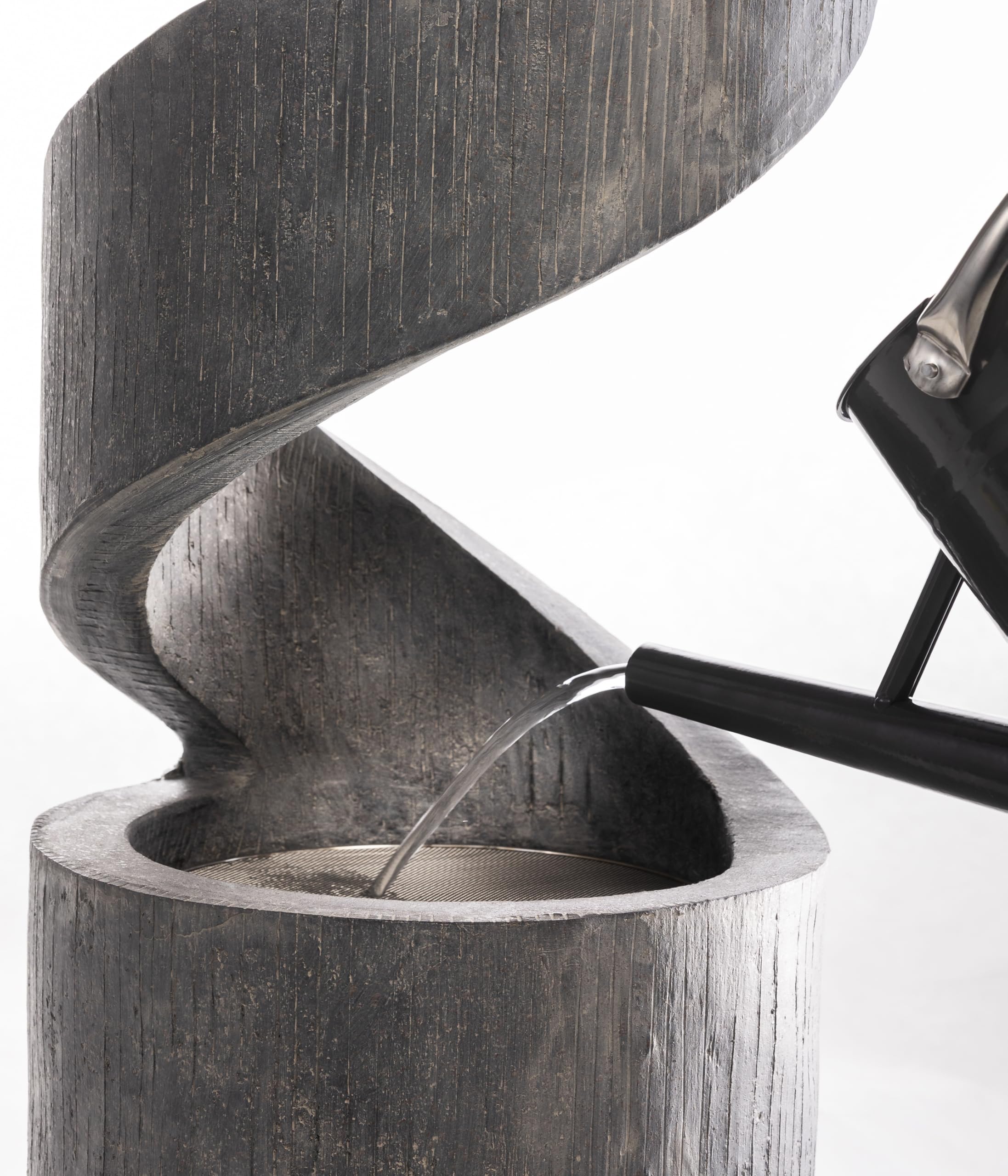 Dehner Gartenbrunnen Ronda, Solarbrunnen frostbeständig, Brunnen für Außen, mit LED Beleuchtung, ca. 79.5 x 31.5 x 31.5 cm, Polyresin, grau