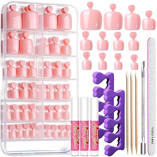 Teenitor Press on Toenails for Women with Glue, 120cps Dark