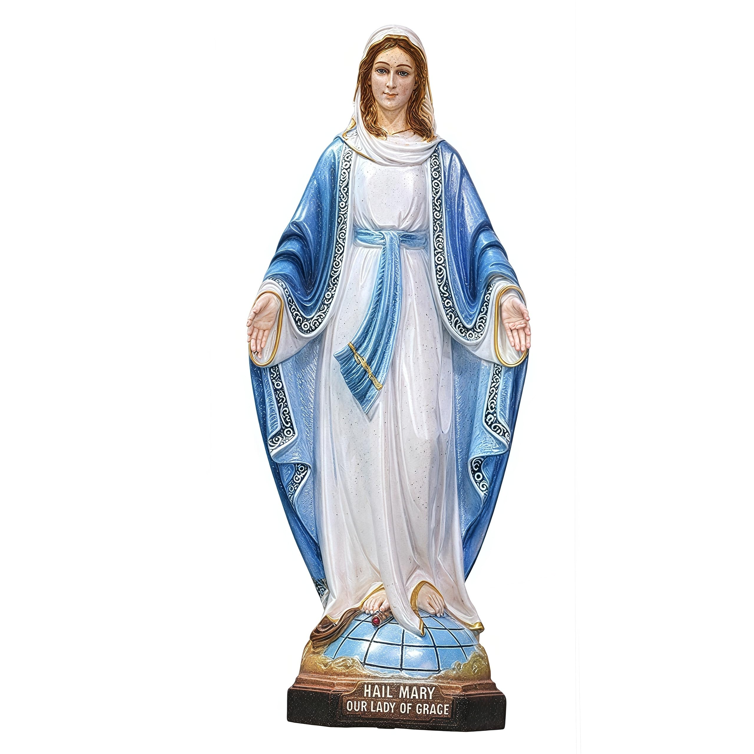 Dytartzx Resin Virgin Mary Statue & Figurine - Handcrafted Virgin Mary Gifts & Decor For Table Or Home Decor, Madonna Statue, Virgin Mary Sculptures