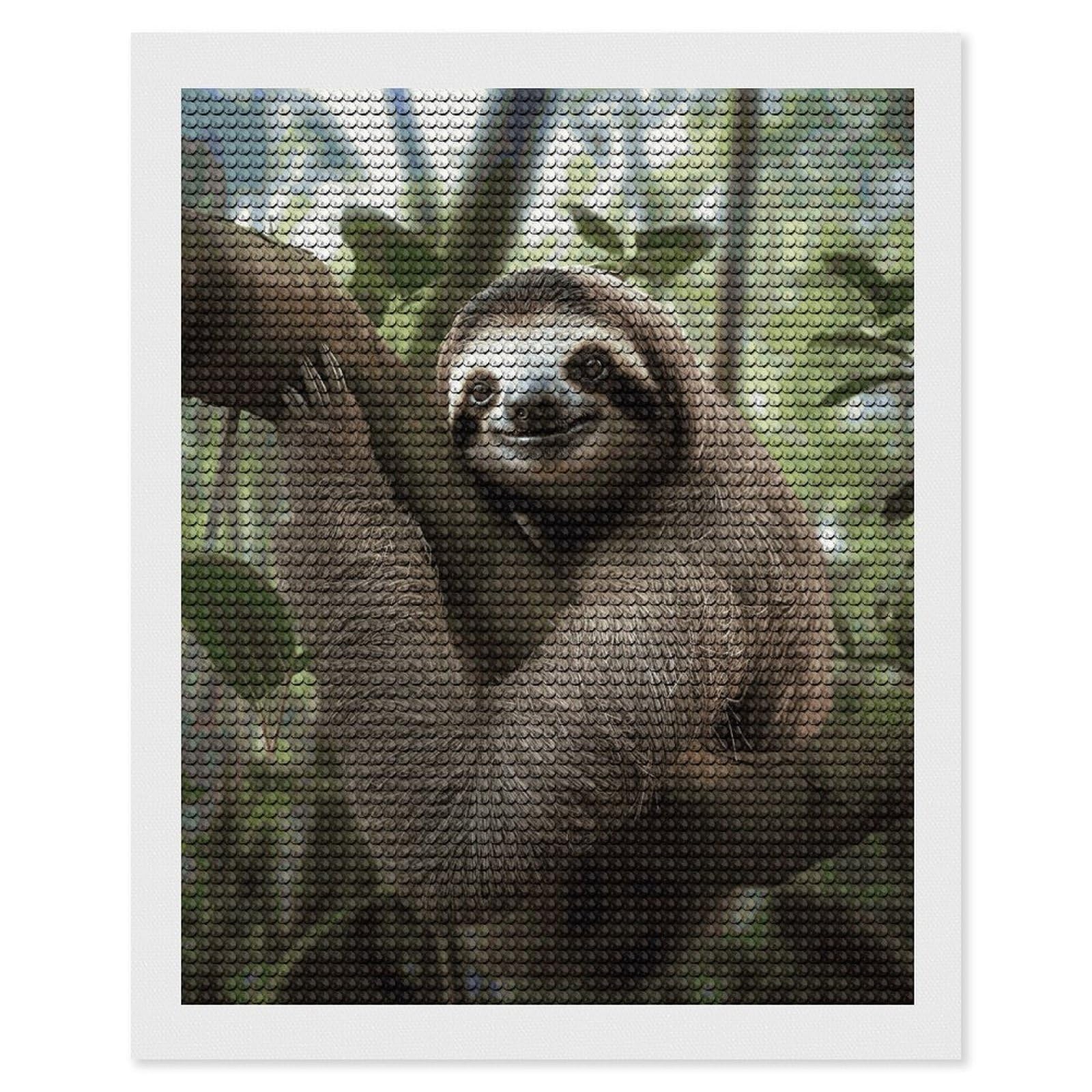 LDGSUPH Sloth Animal Diamond Painting Kits for Adults Paint with Diamond Pictures Art DIY Full Drill Diamond Dots Painting Personalized Diamond Photo for Home Wall Decor Gift 16"x20"