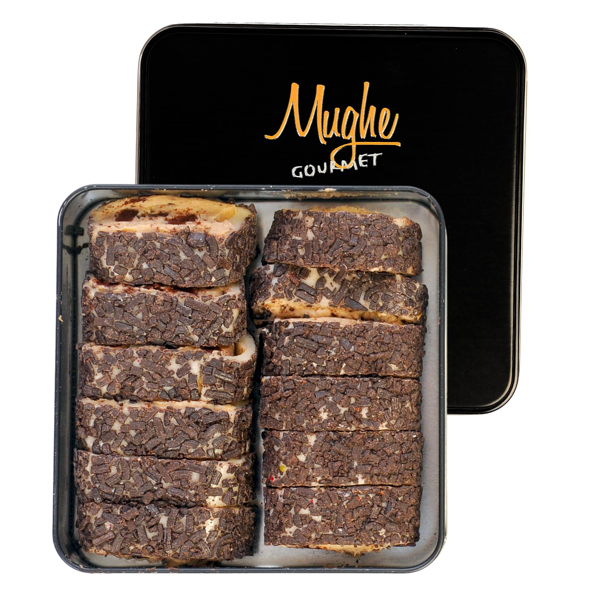 Mughe Gourmet Lokum Delicia Turca de Crema de Galleta Sándwich de Cacao – Lata de Regalo de 350 g