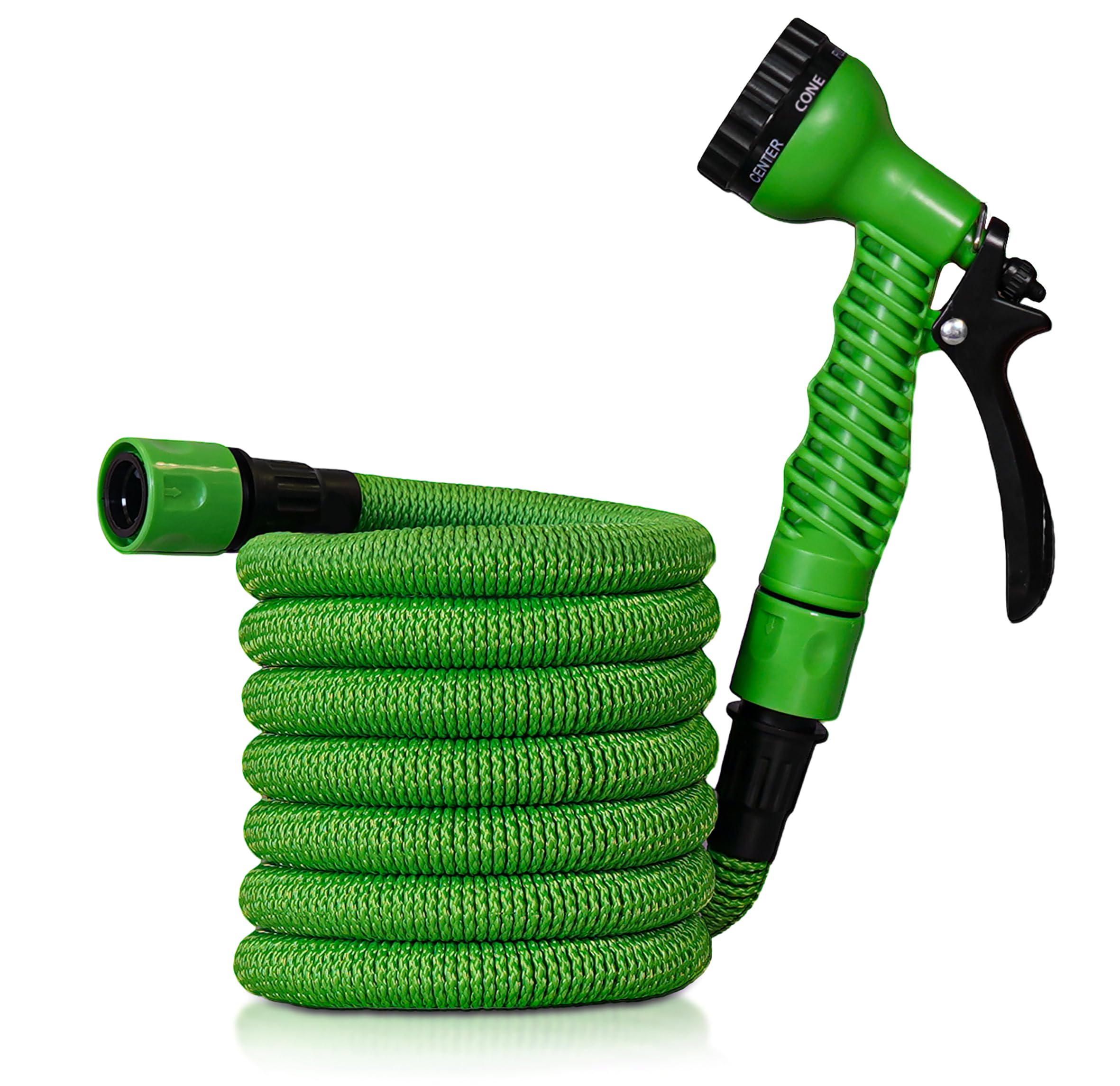 Expandable Hosepipe Kit - with a Length of Expandable Hose, Indoor/Outdoor tap Connector, Hose end Connector and Spray Gun (7.5m Length)