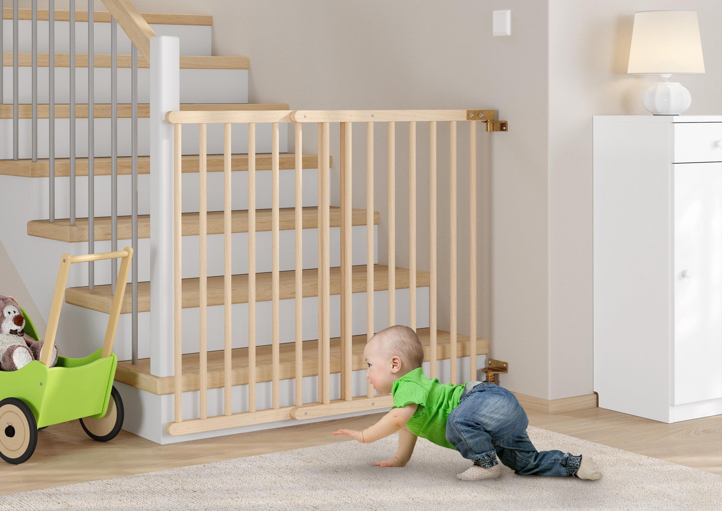 Türschutzgitter Treppenschutzgitter Kindersicherung 70-108 Massivholz