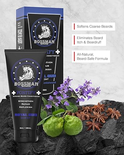 Vista 9 de Bossman Fortify - Acondicionador de barba intenso para hombres (aroma Vetiver X) – Hidrata, repone y protege con ingredientes naturales – Fórmula