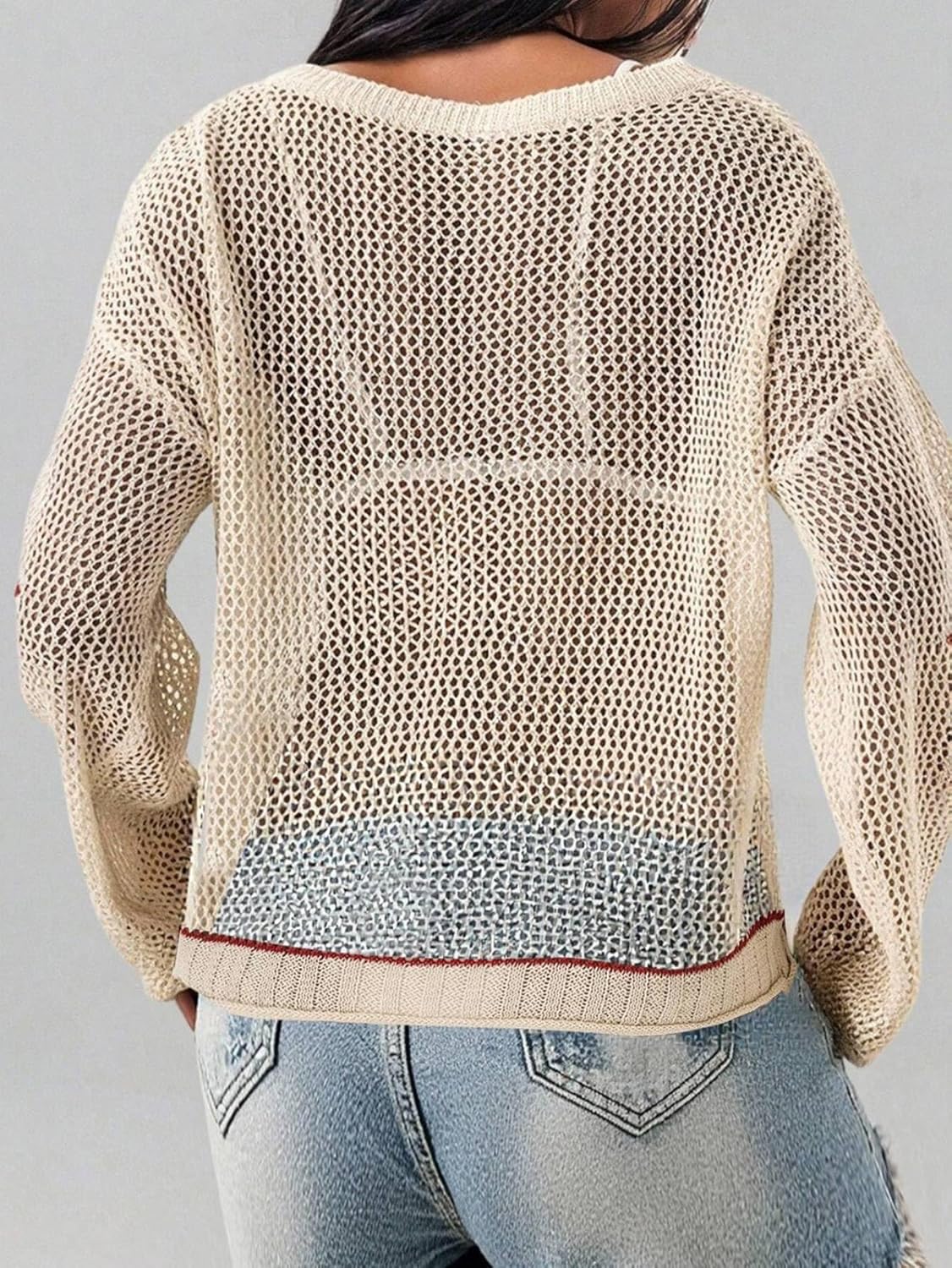 Milumia Women's Number Crochet Jersey Shirt Y2k Graphic Oversized Sweaters Long Sleeve Going Out Streetwear - Image 3