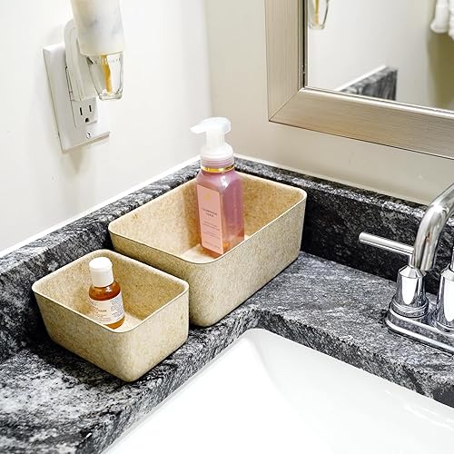 Miniatura 9 de Welaxy Organizador de cajones y compartimentos para almacenamiento de oficina, paquete de 5 unidades (carbón)