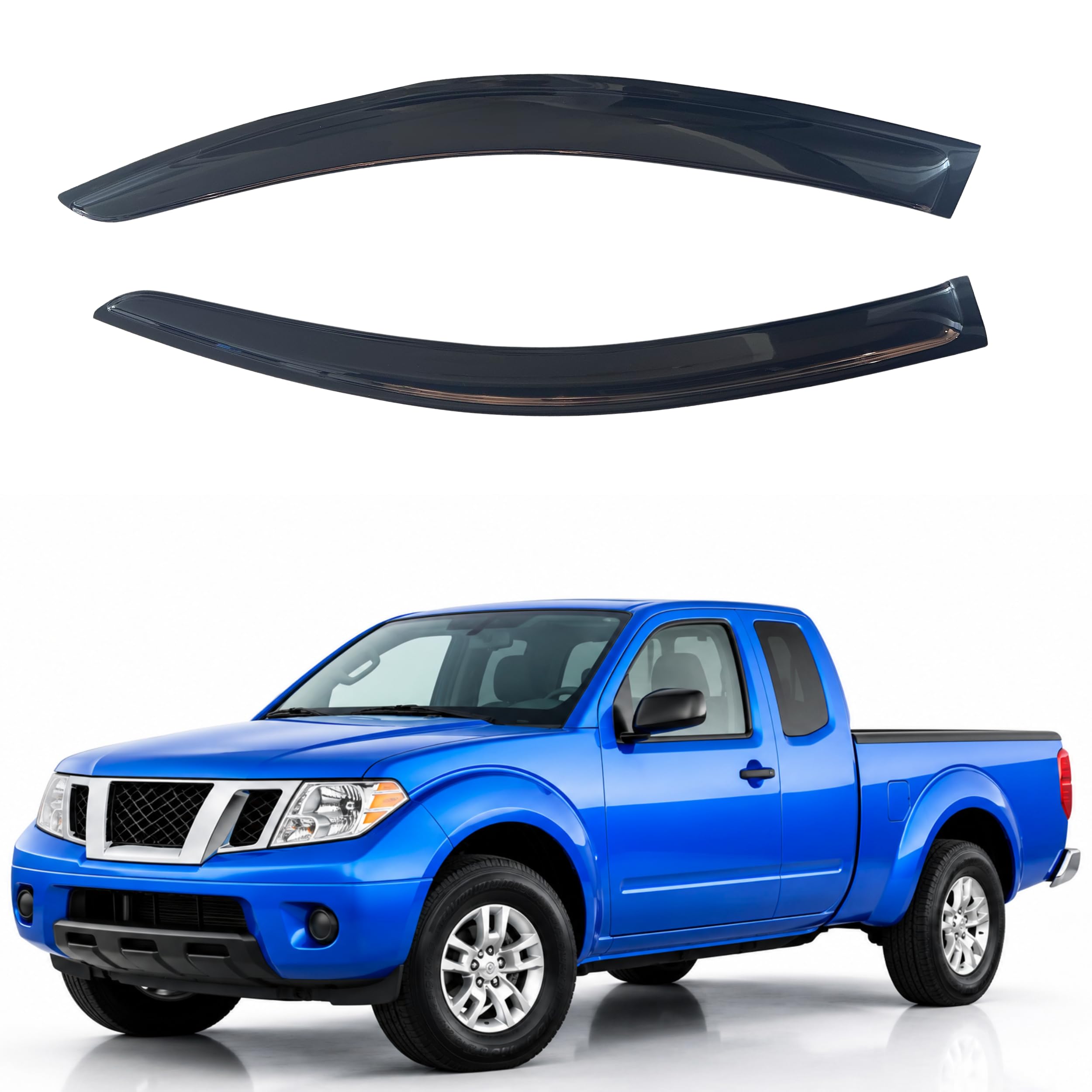 IG Window Visors Fit for 2005-2020 Nissan Frontier King Cab, Out-Channel Rain Guards Vent Wind Deflectors 2PC, Truck Accessories for 05-20 Frontier (Extended Cab Only)
