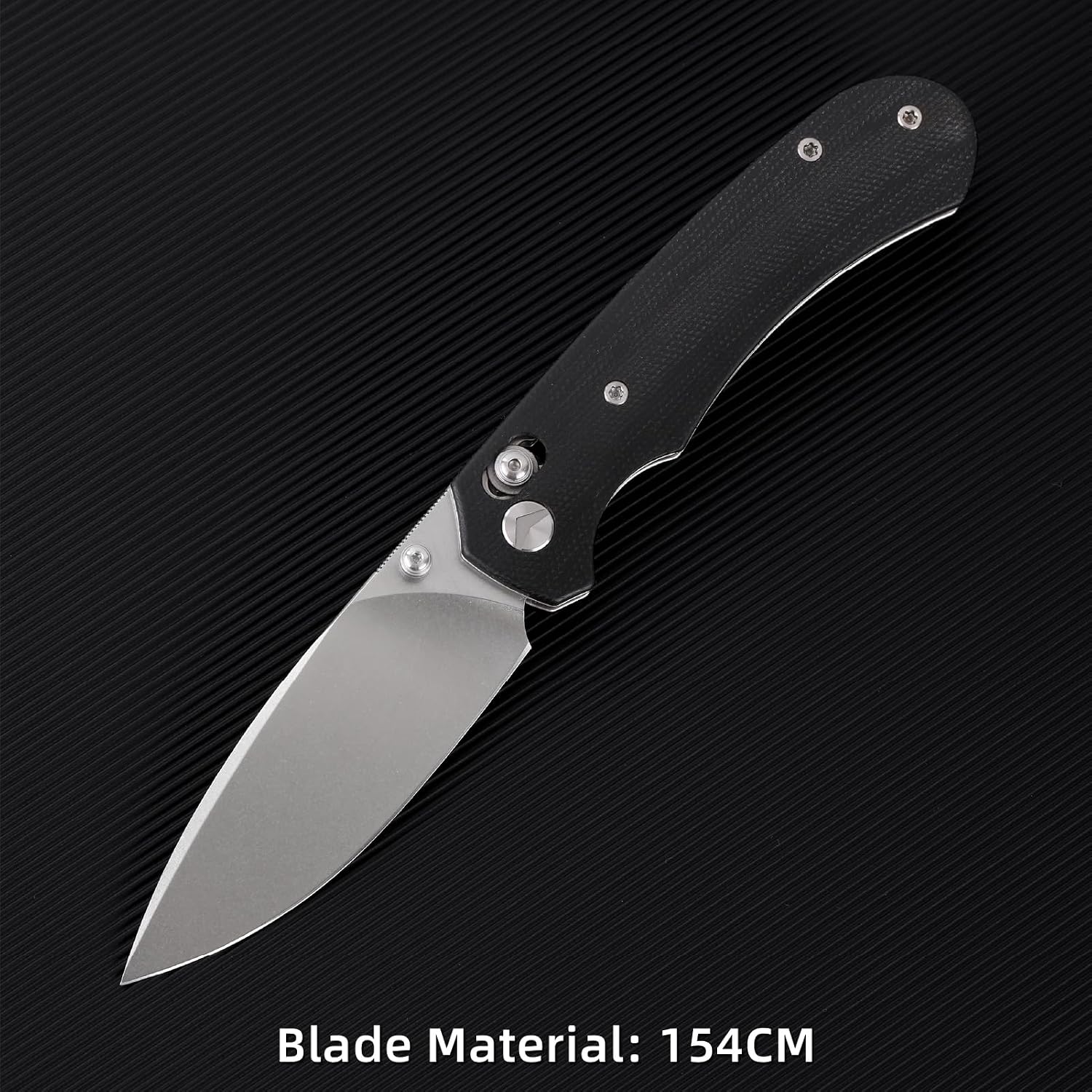 Folding Pocket Knife, 3.31'' 154CM Blade EDC Knife, Erogonomic Canvas Micarta Handle, Pocket Knives for Men, Hunting, Hiking, Survival Knives (Black)