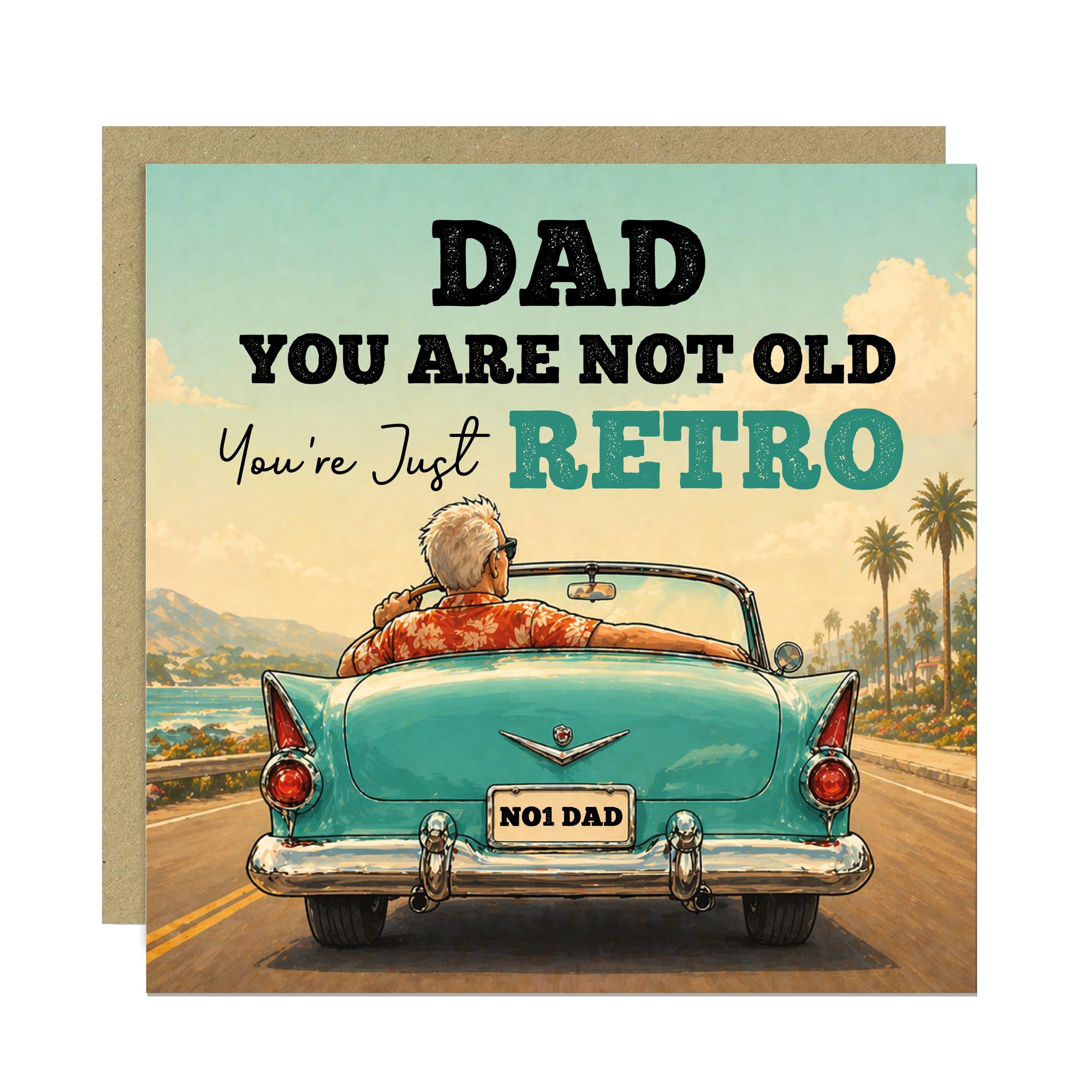 RED OCEAN Hilarious Dad Birthday Card Funny Cheeky Dad Card Unique Fathers Day Cards For Dad From Daughter Son Dad Cards With Kraft Envelope 145x145mm