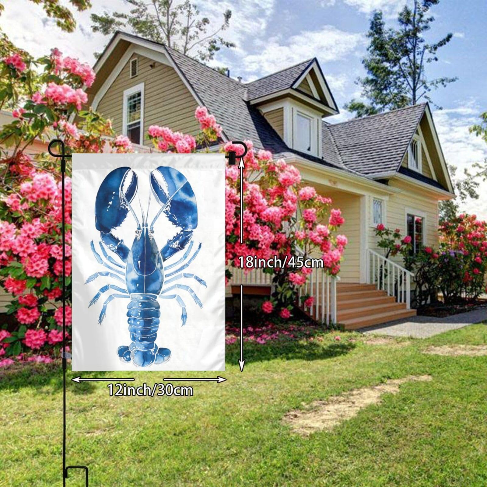 Watercolor Lobster Garden Flag 12x18 Vertical Double Sided Farmhouse Holiday Outside Decorations Yard Flag