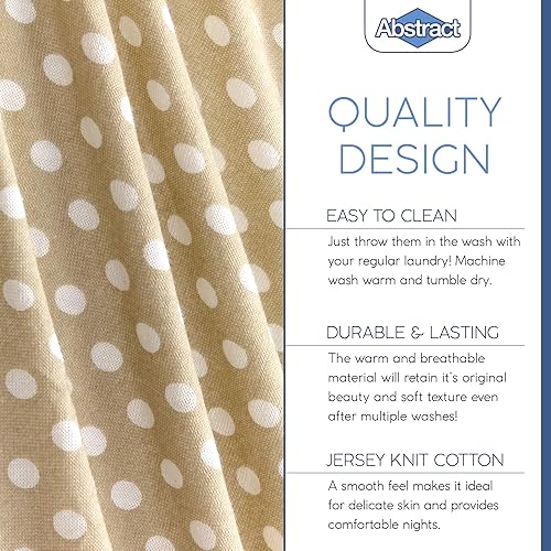 Miniatura 4 de Sábana ajustable de algodón tejido en jersey para cuna o cama para niño o niña, de Abstract, Polka Dot Beige