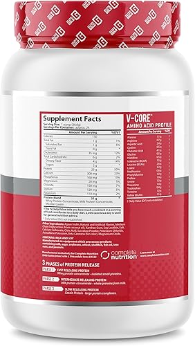 Miniatura 2 de Complete Nutrition V-Core - Proteína de naranja en polvo, proteína de suero de leche, alta proteína, proteína de caseína, 0.88 oz de proteína, 0.47