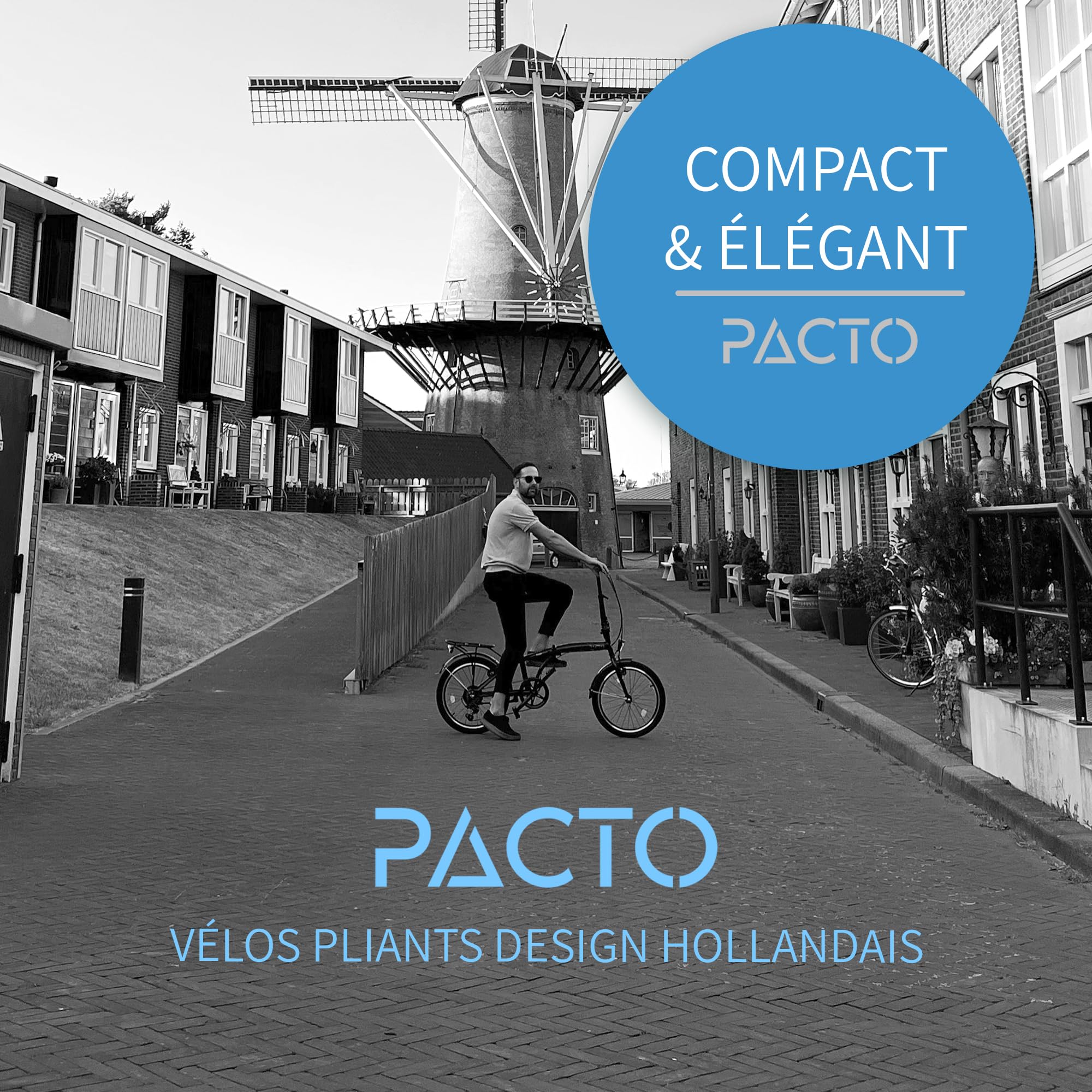 PACTO Vélo pliable de qualité supérieure pour adulte - Cadre en aluminium de 27 cm - Roues en aluminium - 6 vitesses Shimano