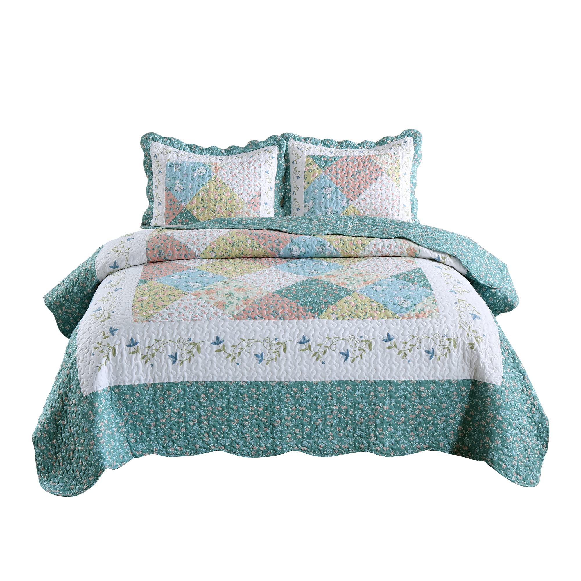 MarCielo 3Piece Quilt Set Lightweight Bedspread Set Coverlet Set