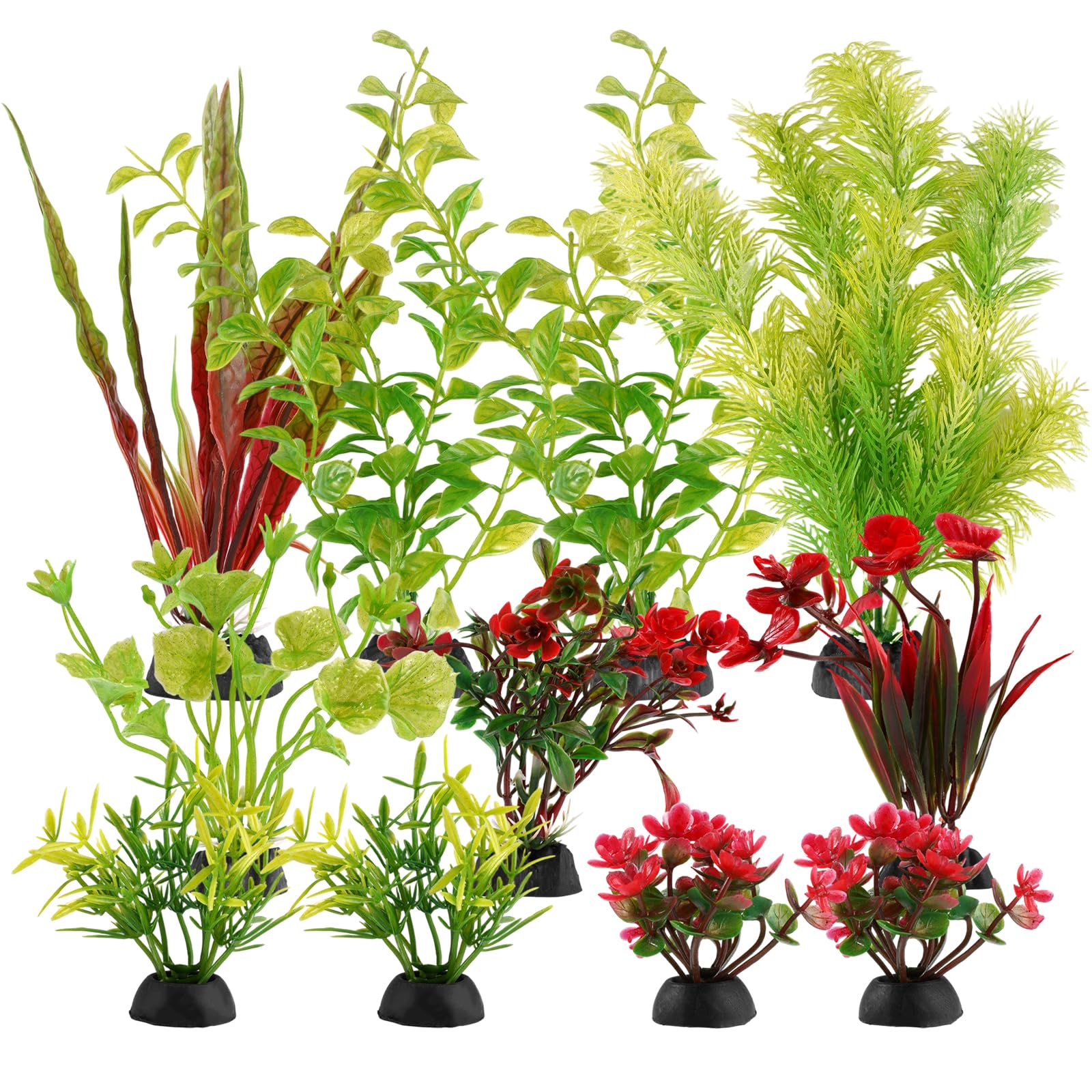 Zyren 11 Pièces Aquarium Decoration Plante, Plante Aquarium, Plantes Artificielles pour Aquarium, Plantes Artificielle Aquarium Deco, Cachette Décoration pour Aquarium Poissons