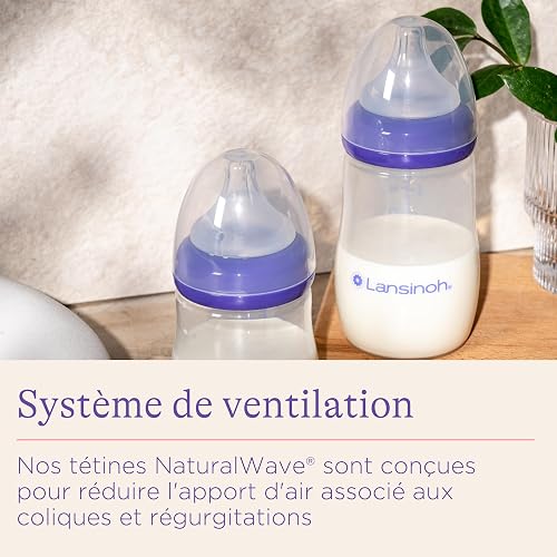 Lansinoh NaturalWave S Baby Bottles with Teat, 160 ml, Pack of 2 - 5