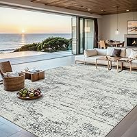 PLHXFR 6x9 Grey Washable Area Rug - Modern Abstract Soft Non-Slip Low-Pile for Living Room Bedroom Dining Kids Pets