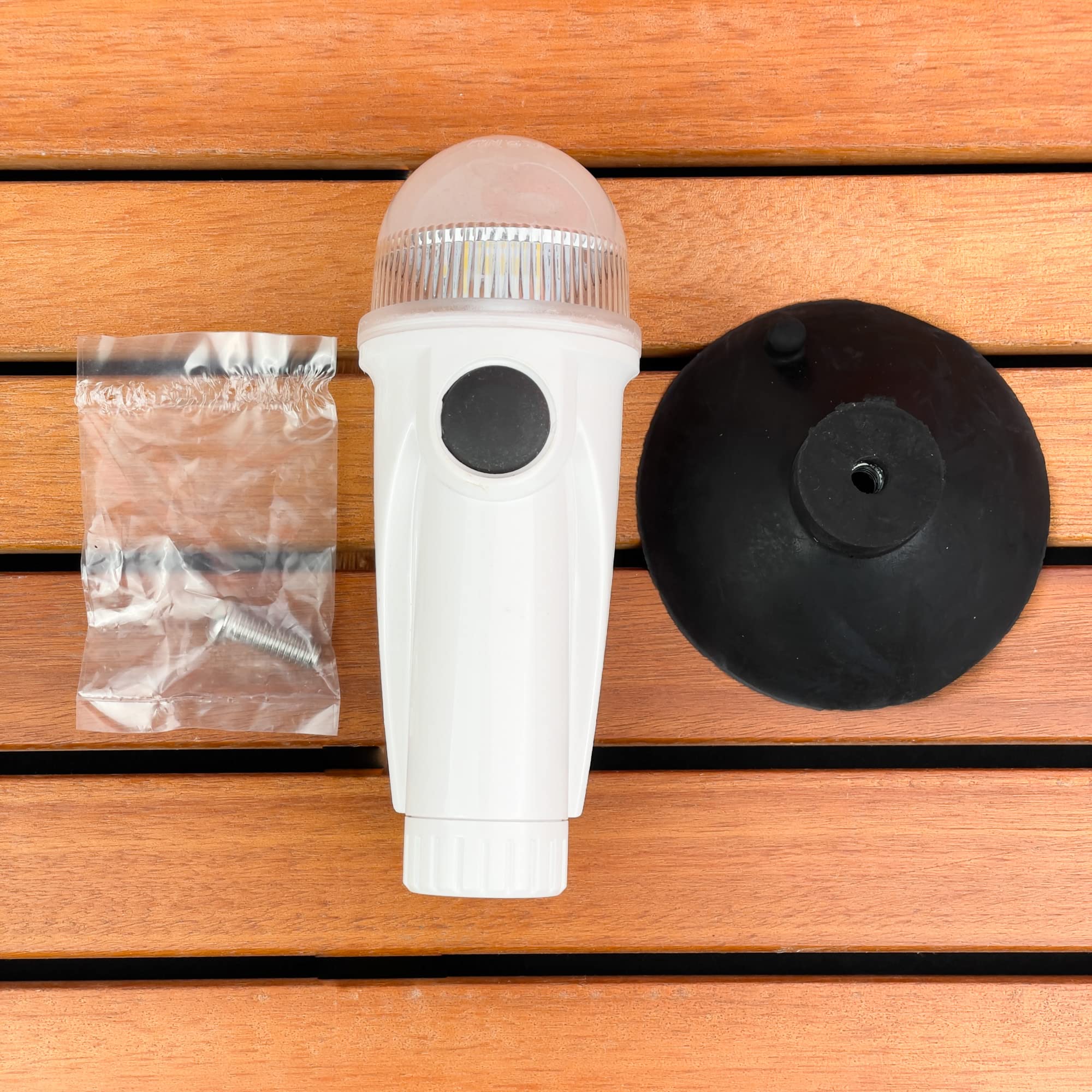 GATE14® Luce di Via per Navigazione Barca LED Bianco 360° Portatile Attacco a Ventosa 2NM