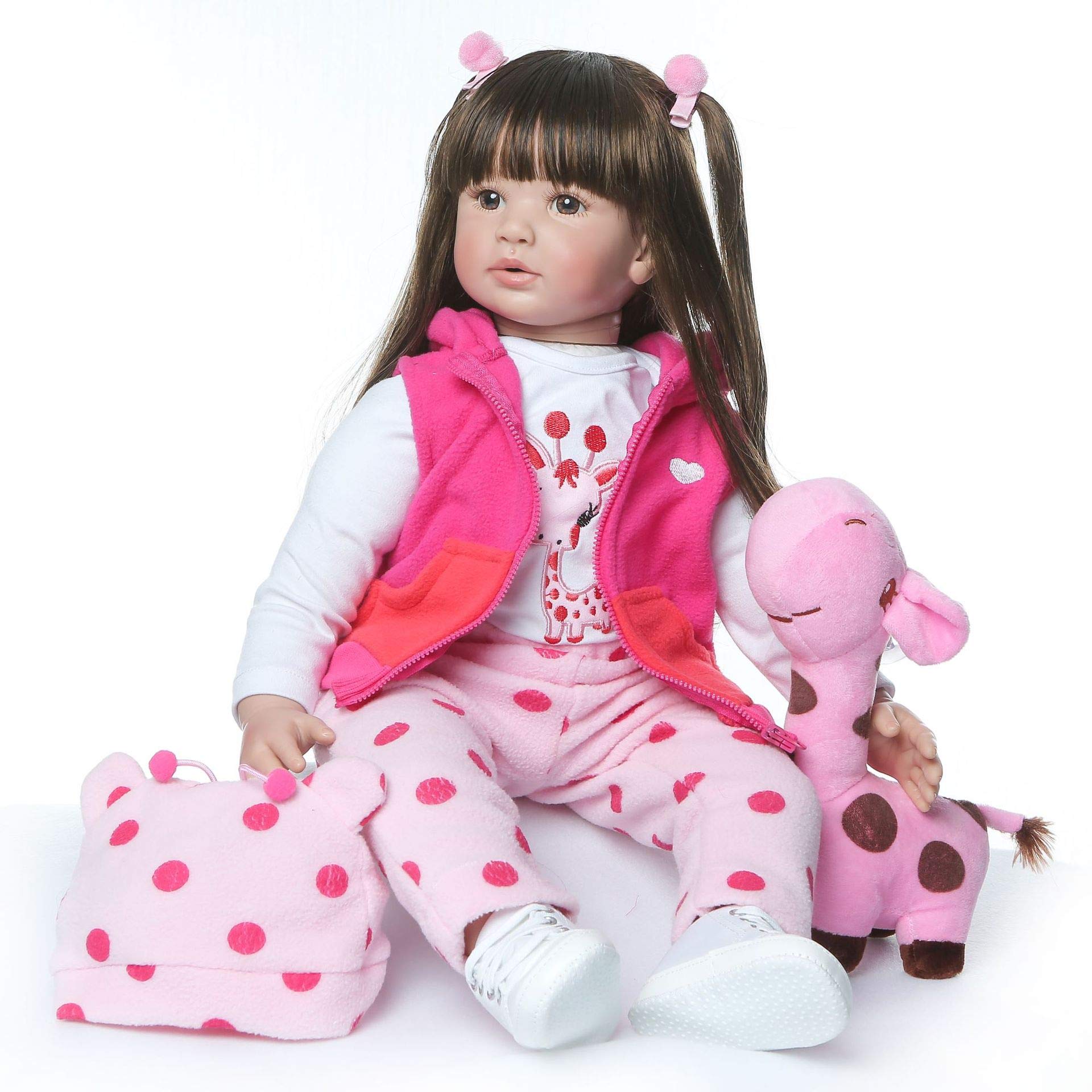 Tudofttg 60cm Bambole Reborn Femmina Morbide Realistiche Bambola in Silicone Vinile Reborn Toddler Ragazza Bambini Giocattoli