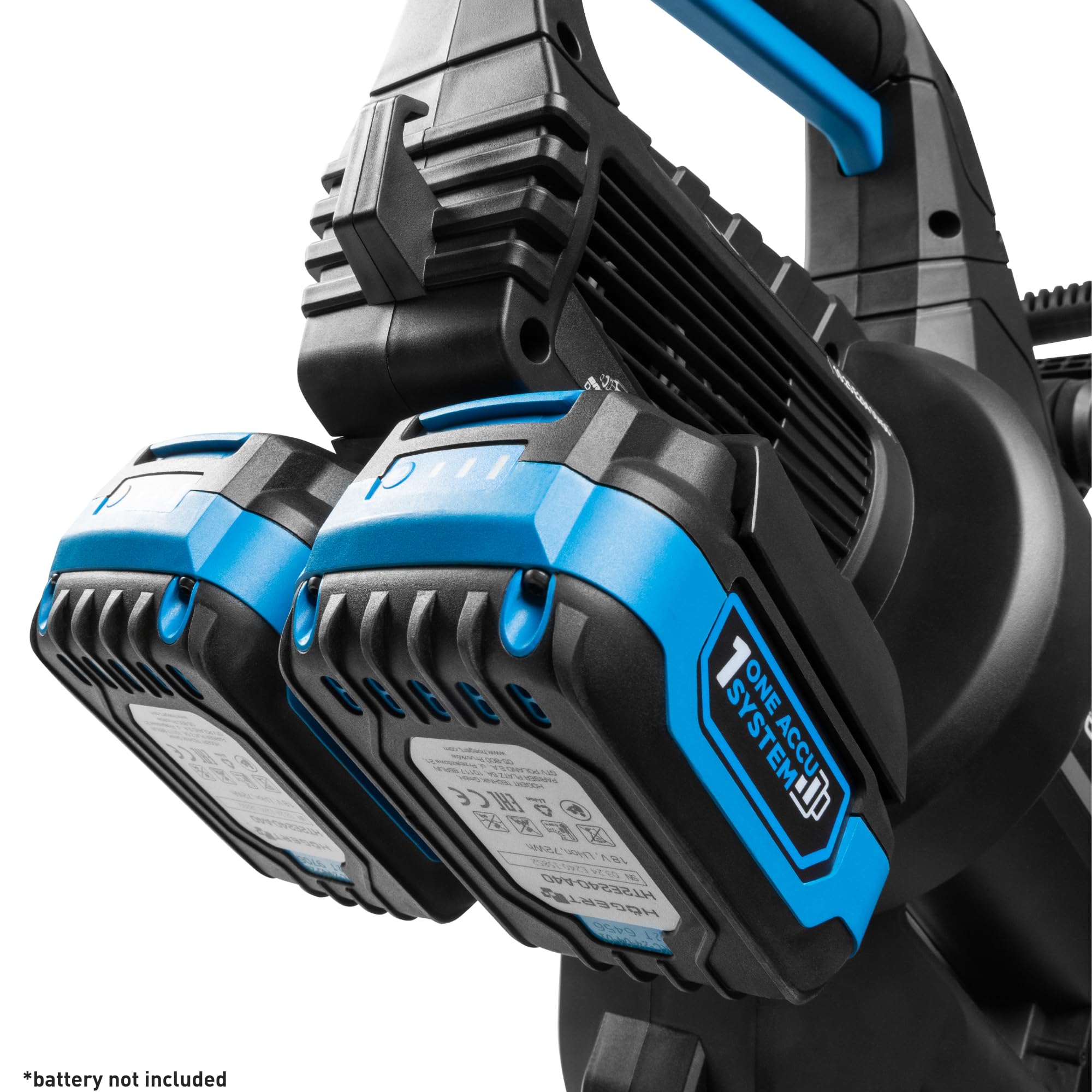 HÖGERT TECHNIK Soffiatore/aspiratore a batteria 2x18 V, soffiatore da giardino brushless con funzione di aspirazione, velocità variabile, sacco di raccolta da 45 l, senza batteria inclusa