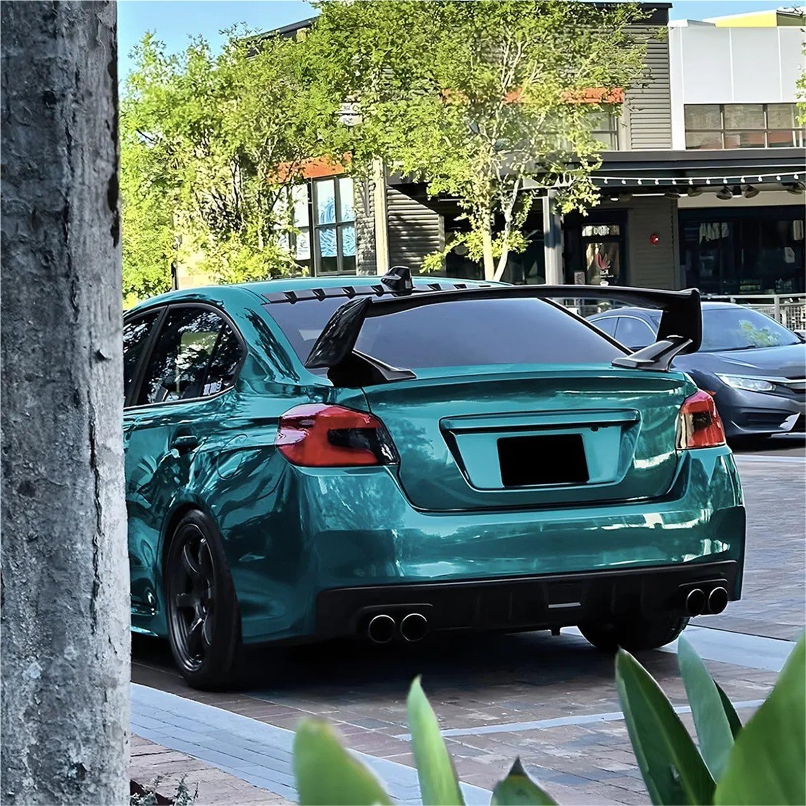 Dla Subaru Dla WRX STI VA 2015-2021 Lotka Tylny Spoiler Bagażnika Skrzydło Na Klapie Modyfikacja Samochodu Spojler Tylny Trunk Wing(Carbon Look)
