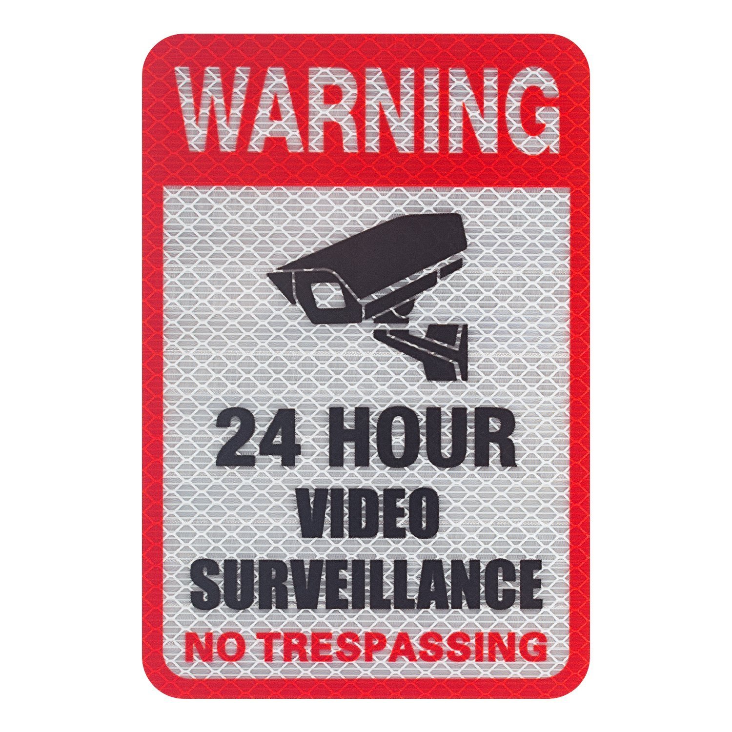 (6 unidades) de vídeo vigilancia señal reflectante Sticker Decal autoadhesivo 5,9 "x 4", protección contra rayos UV y impermeable, uso interior y exterior