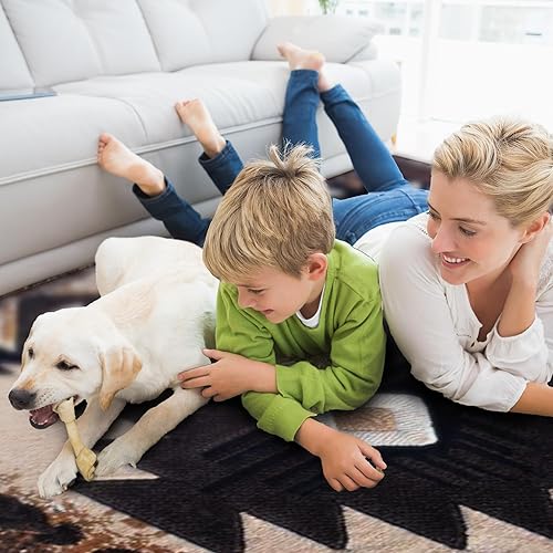 Miniatura 2 de YHSF Alfombra de área nativa americana del suroeste C318 (bereber, 5 pies x 7 pies)