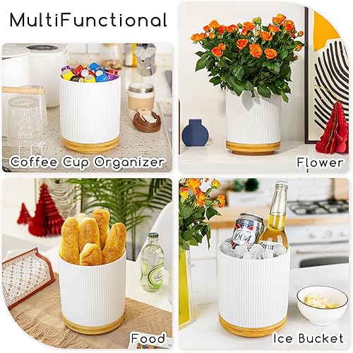 Miniatura 6 de Soporte para utensilios de cocina, giratorio de 360, para encimera, 7.2 pulgadas, cerámica blanca, utensilios de cocina para decoración de cocina de