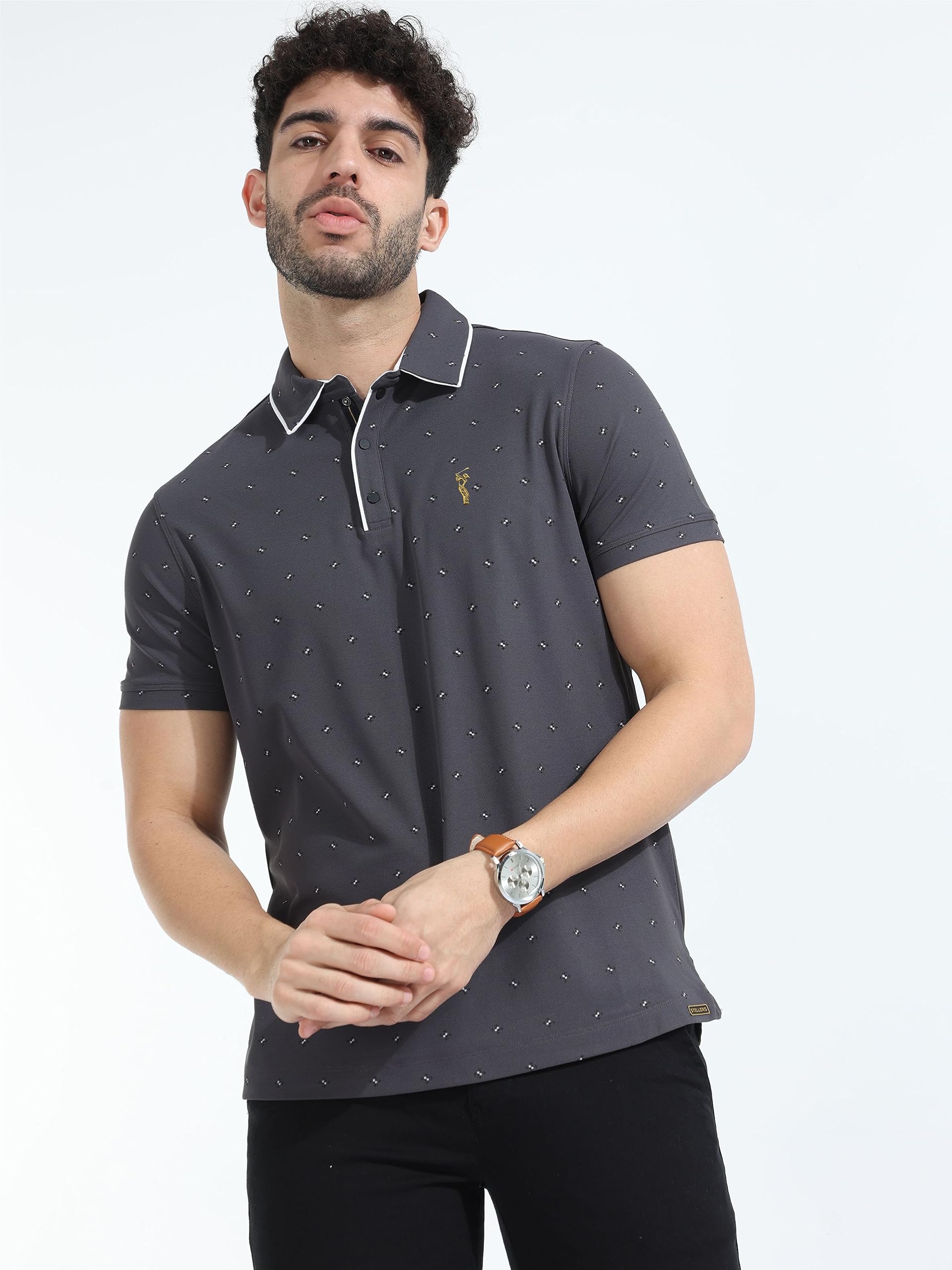 Men's Premium Printed Polo T-Shirt | Wrinkle Free | Quick Dry | Breathable | Stretchable | Regular Fit