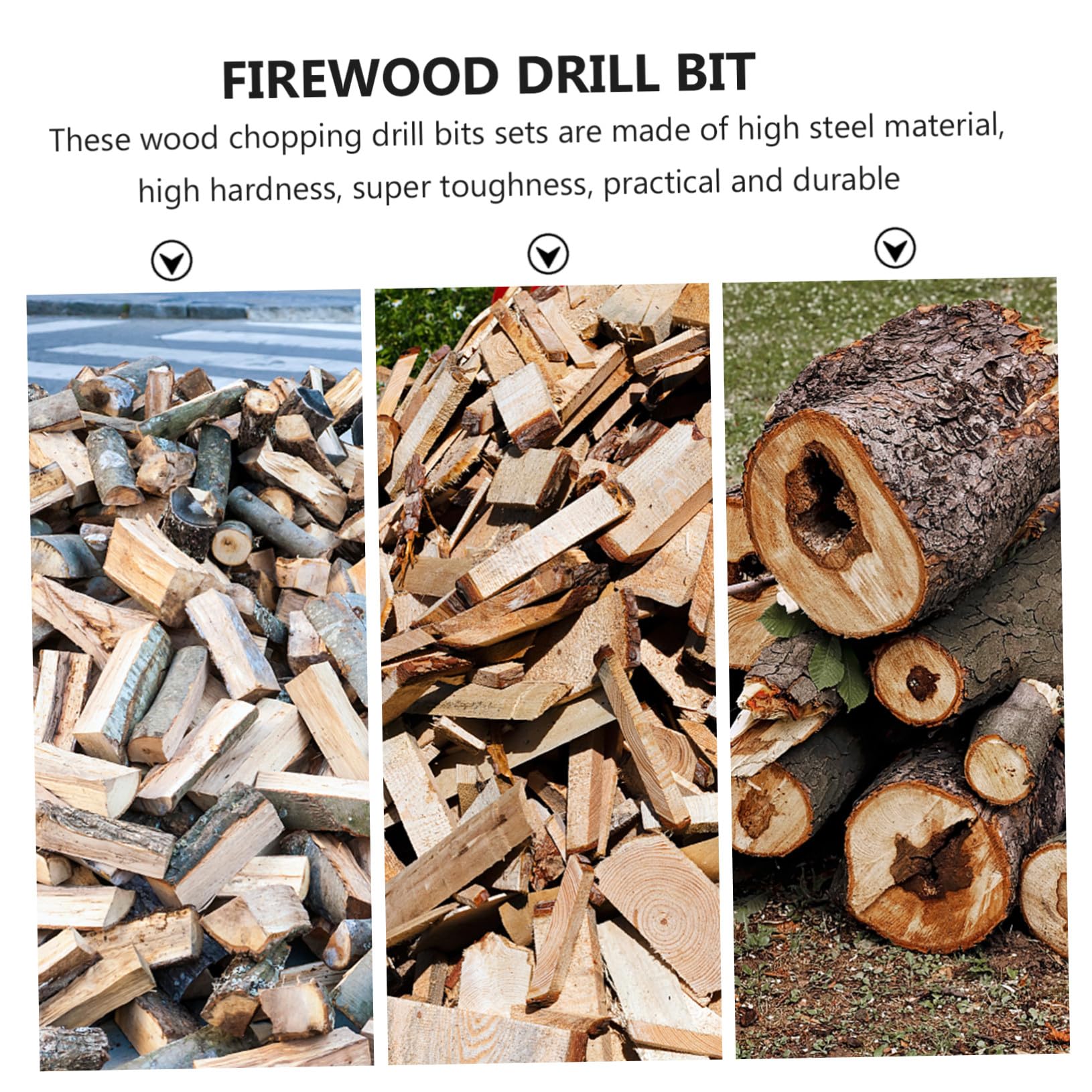 Kit de Forets à Fendre le Bois de Chauffage, 4 Pièces en Acier