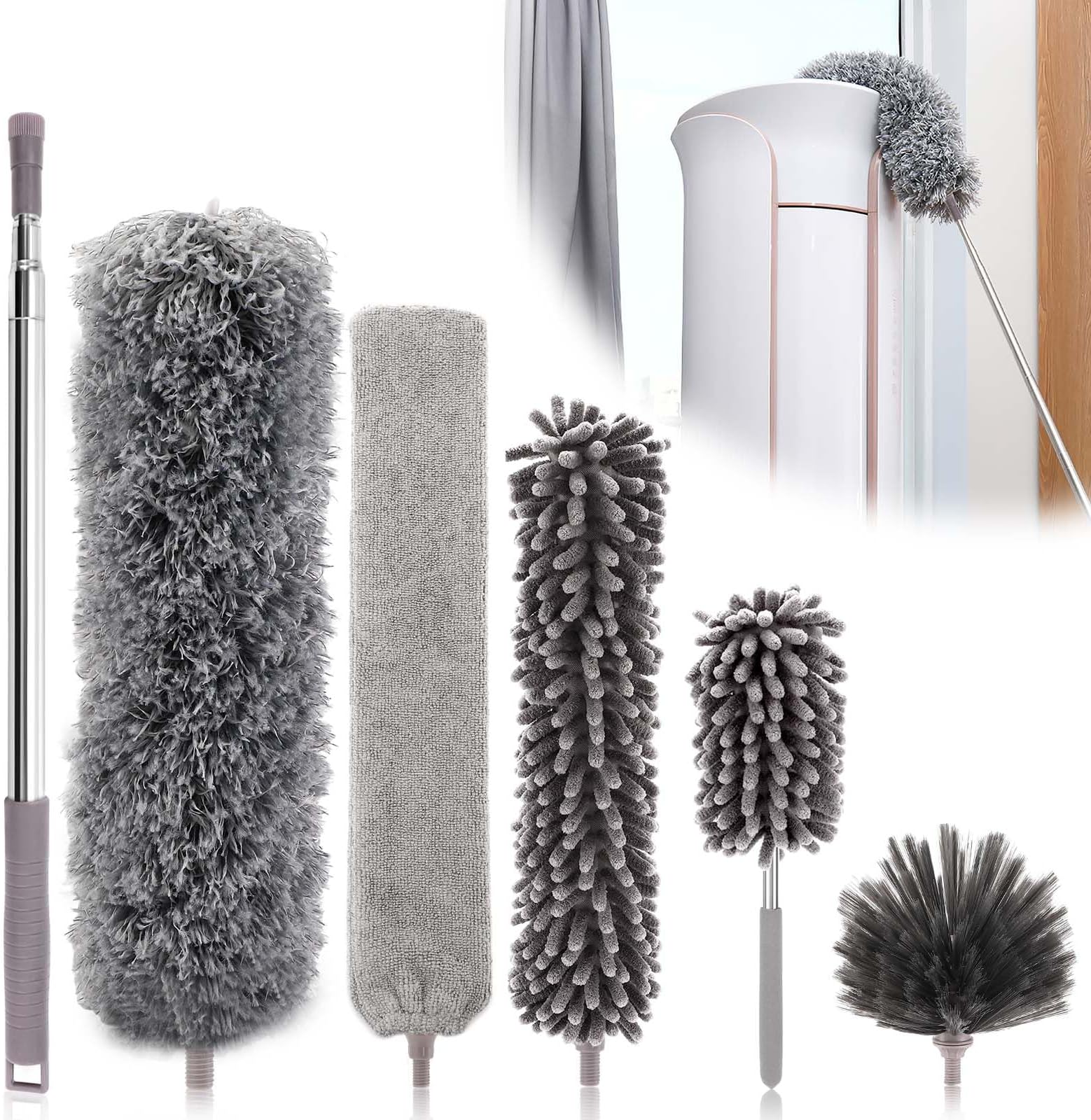 Spolverino Telescopico Lavabile - Asta Estensibile 2.5m Per Soffitti E Angoli Alti - Foto 3