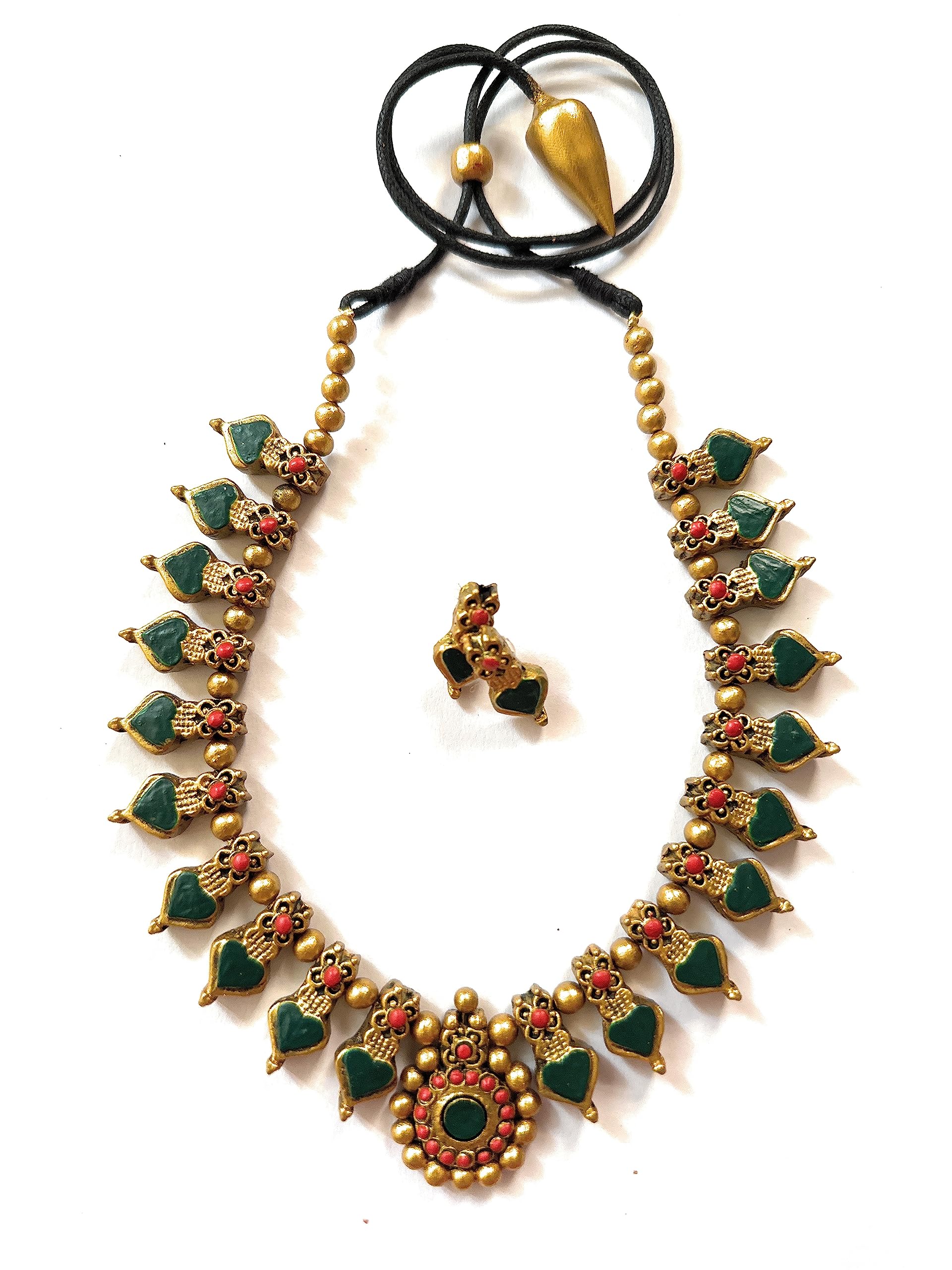 Sanaas Terracotta Jewellery Womens Mini Haram Kerala Beads Set (B0B9KWKCRW) Amazon Price History, Amazon Price Tracker