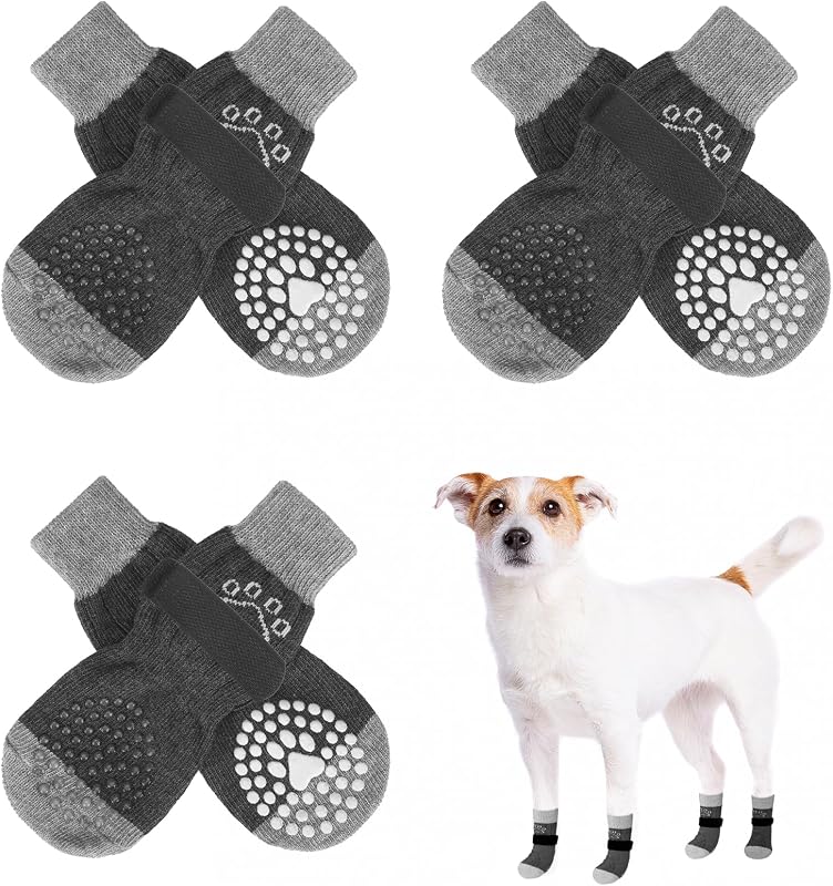 Meias Antiderrapantes para Cães com Grip Dupla Face SCENEREAL, Protetor de Patas, Pacote com 6