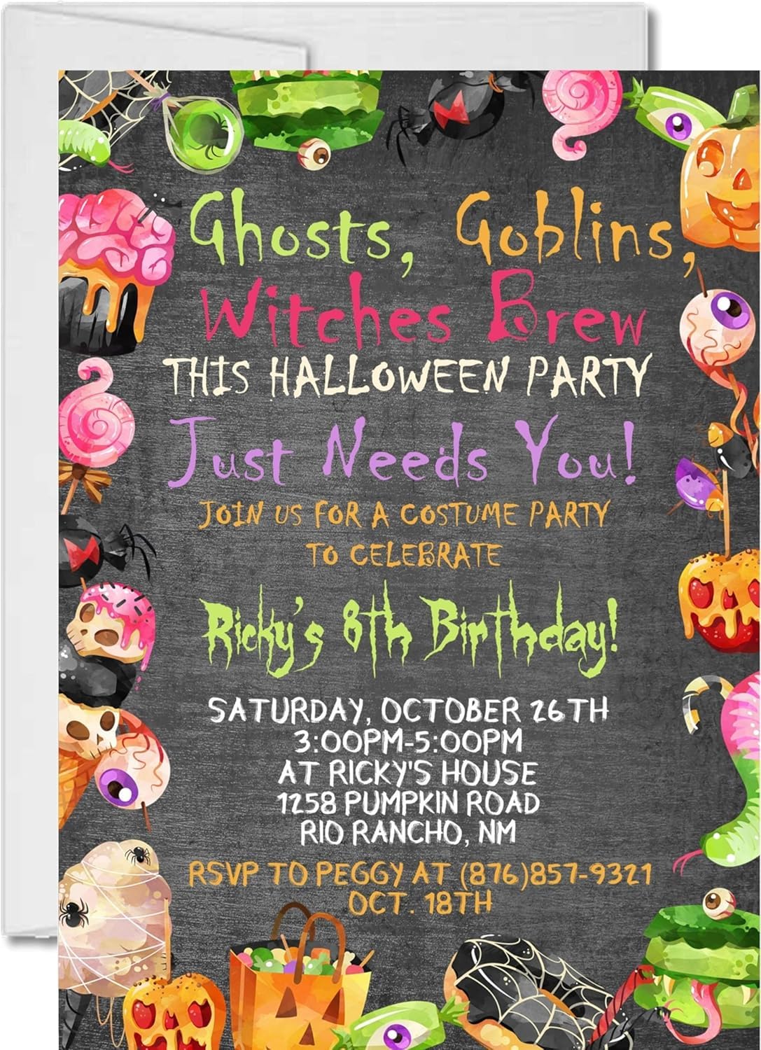 WhatSign Halloween Party Invitation Cards For Kids Adults 12Pcs Halloween