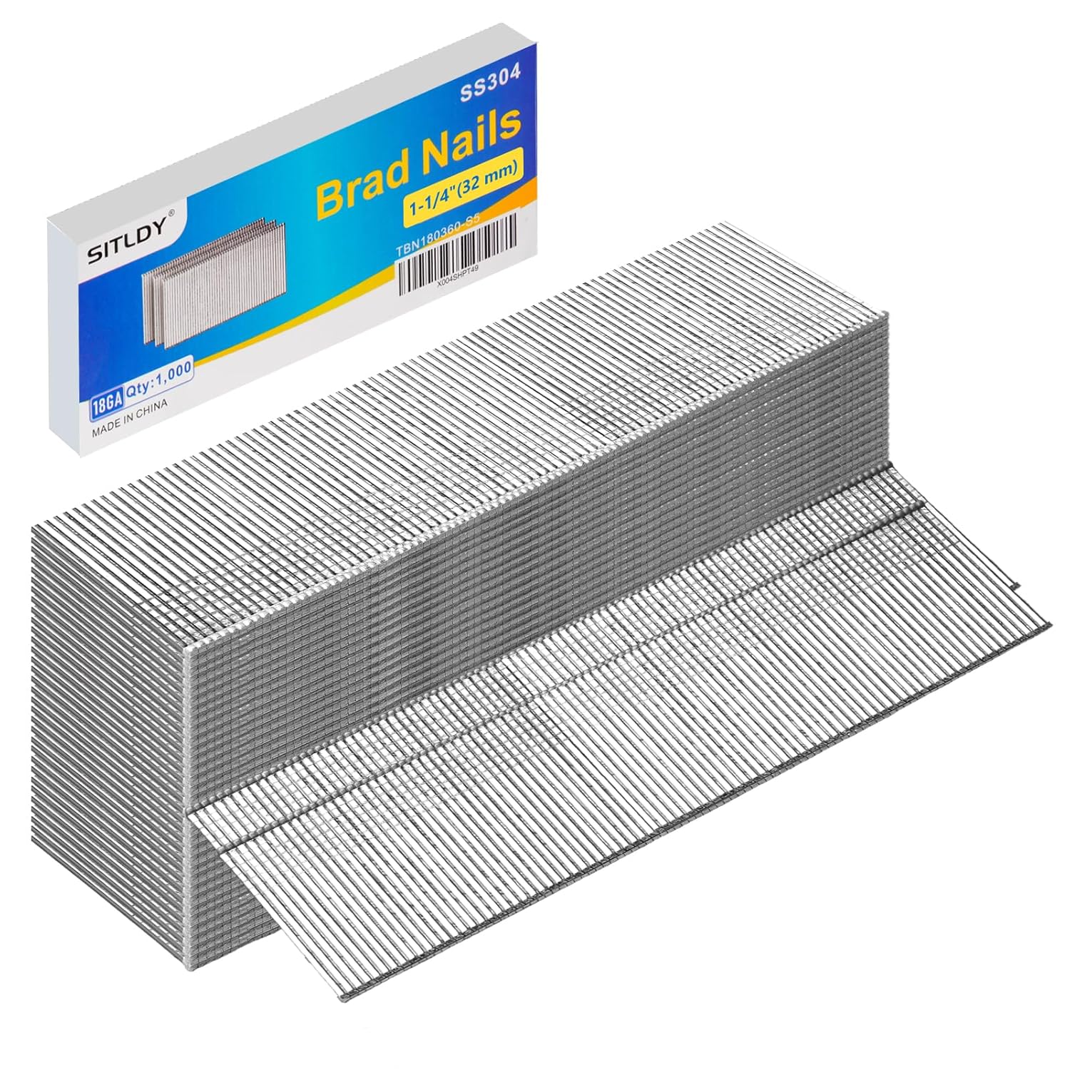 18 Gauge 304 Stainless Steel Brad Nails T-Head 5 Sizes 5000-Pack (5/8"+3/4"+1"+1-1/4"+2"),1000 per Size, Assorted Size Project Pack, for Pneumatic, Electric 18GA Brad Nailer Gun