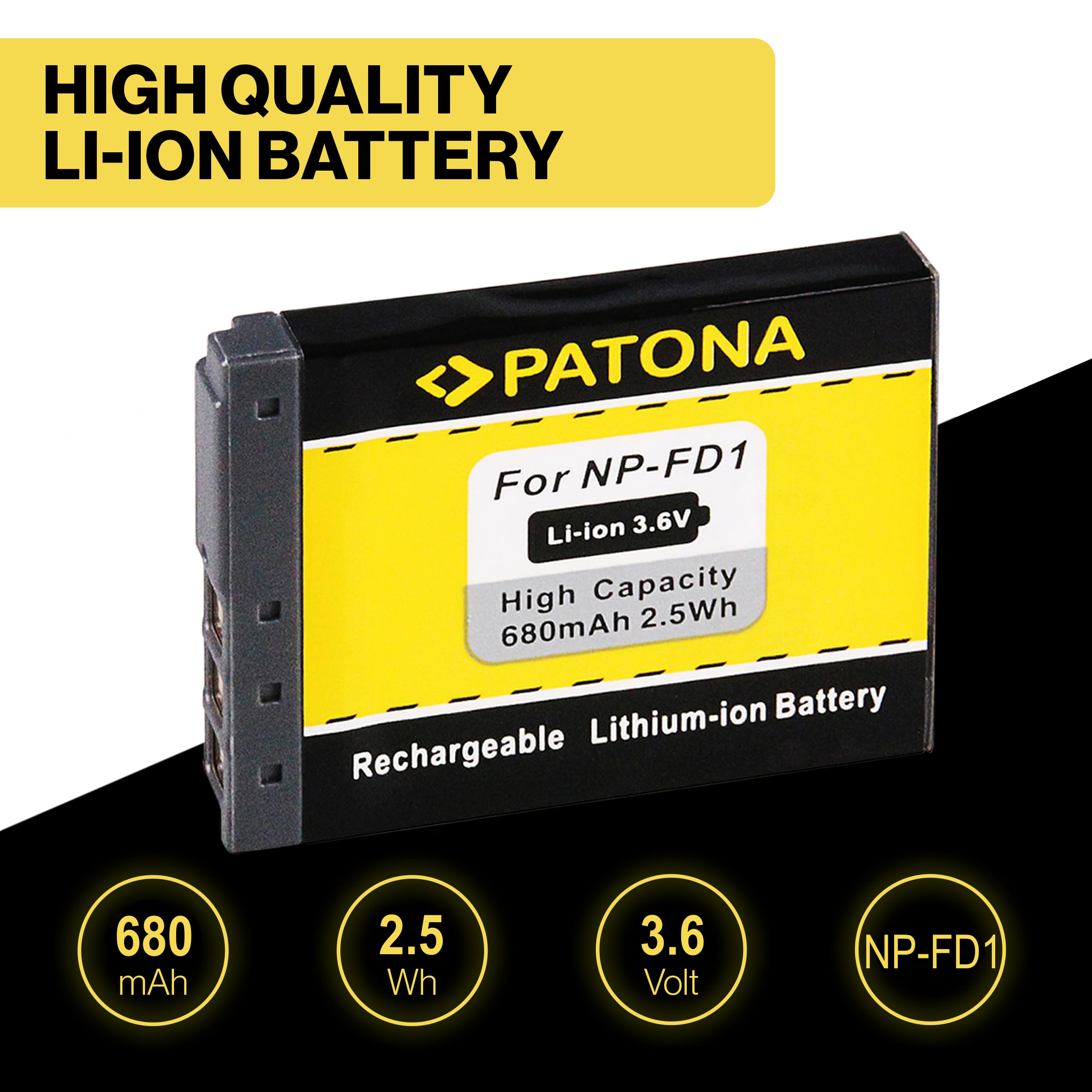 Sony Cyber-shot Batería Recambio Para Sony NP-BD1/NP-FD1 680mAh