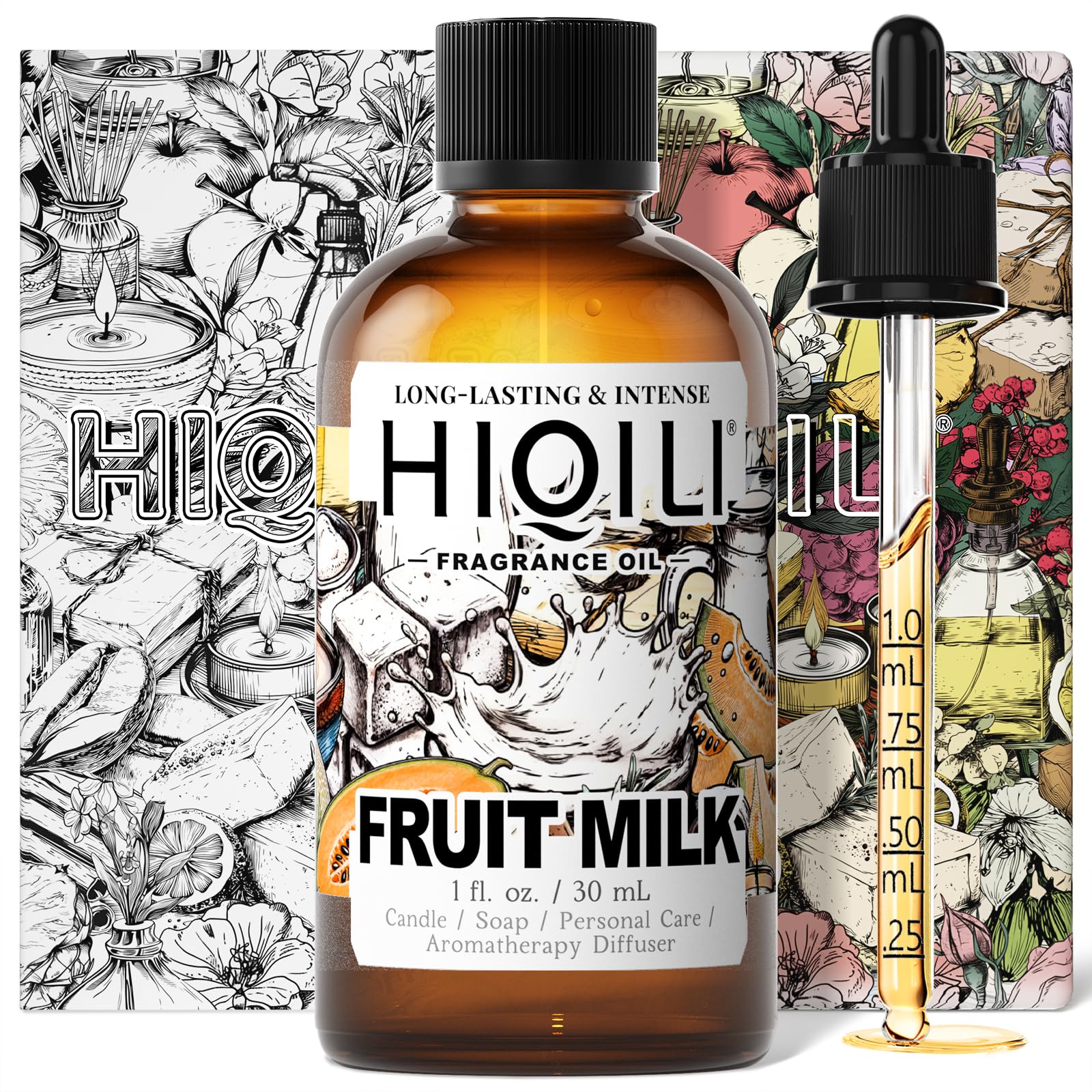 HIQILI Fruit Milk Fragrance Oil for Soap Making &amp; Body Product - 1 Fl Oz