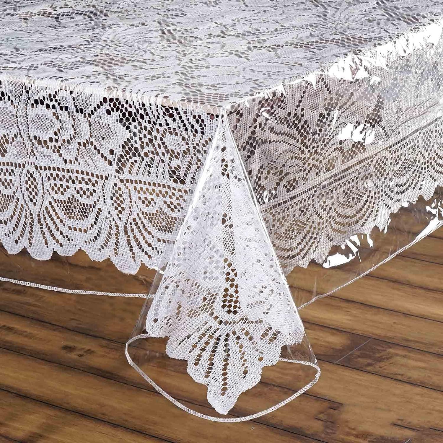 Efavormart 70" x 70" Clear Square Vinyl Tablecloth Protector - Eco-Friendly Waterproof Table Cover for Wedding Banquets, Outdoor Picnics and Party Events