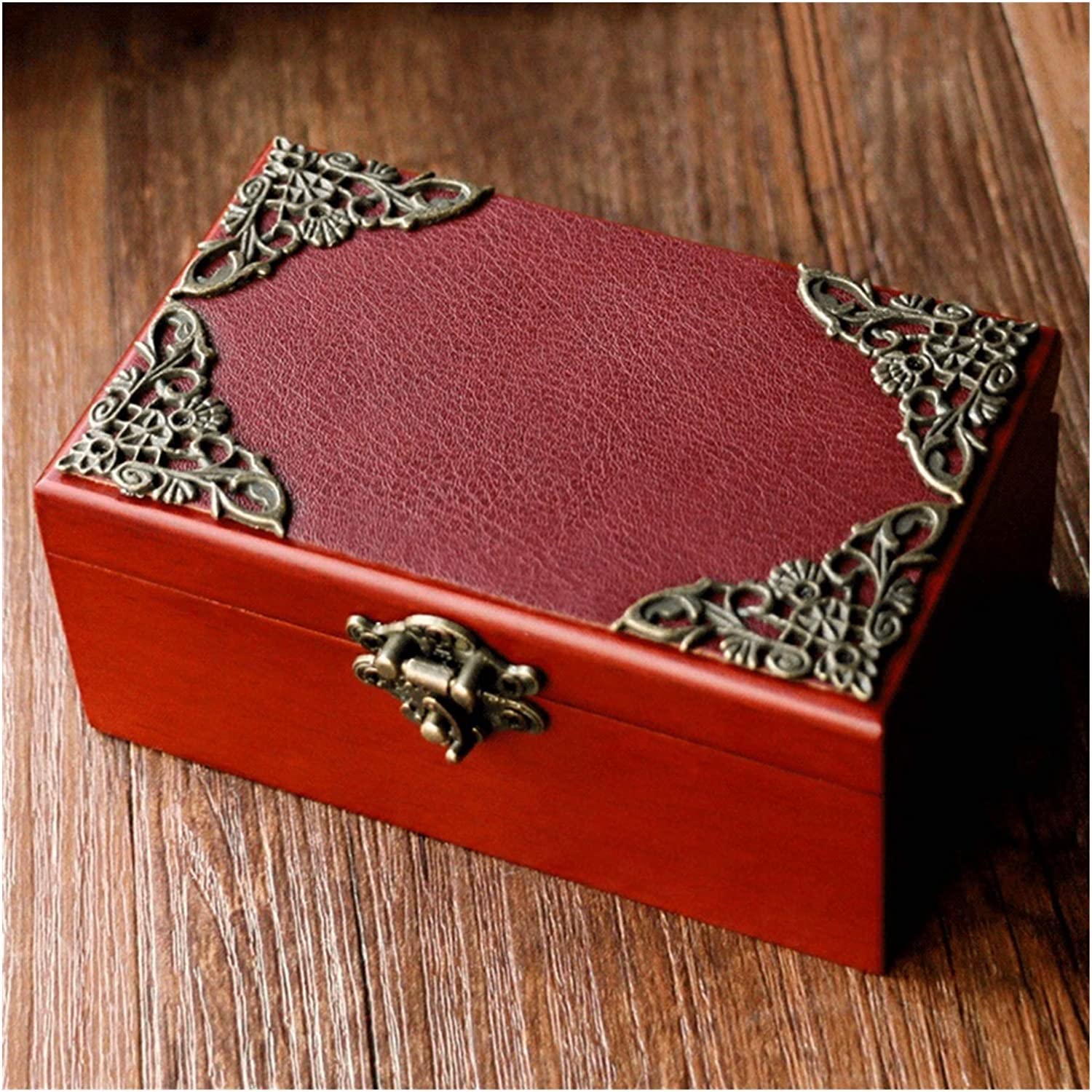 Caja Musical Personalizada Caja de música de joyería clásica con Mecanismo Retro para Mujer Caja Musical grabada Antigua con Cerradura Cajita de Musica (Color : E, Size : 12x8x5.5cm)