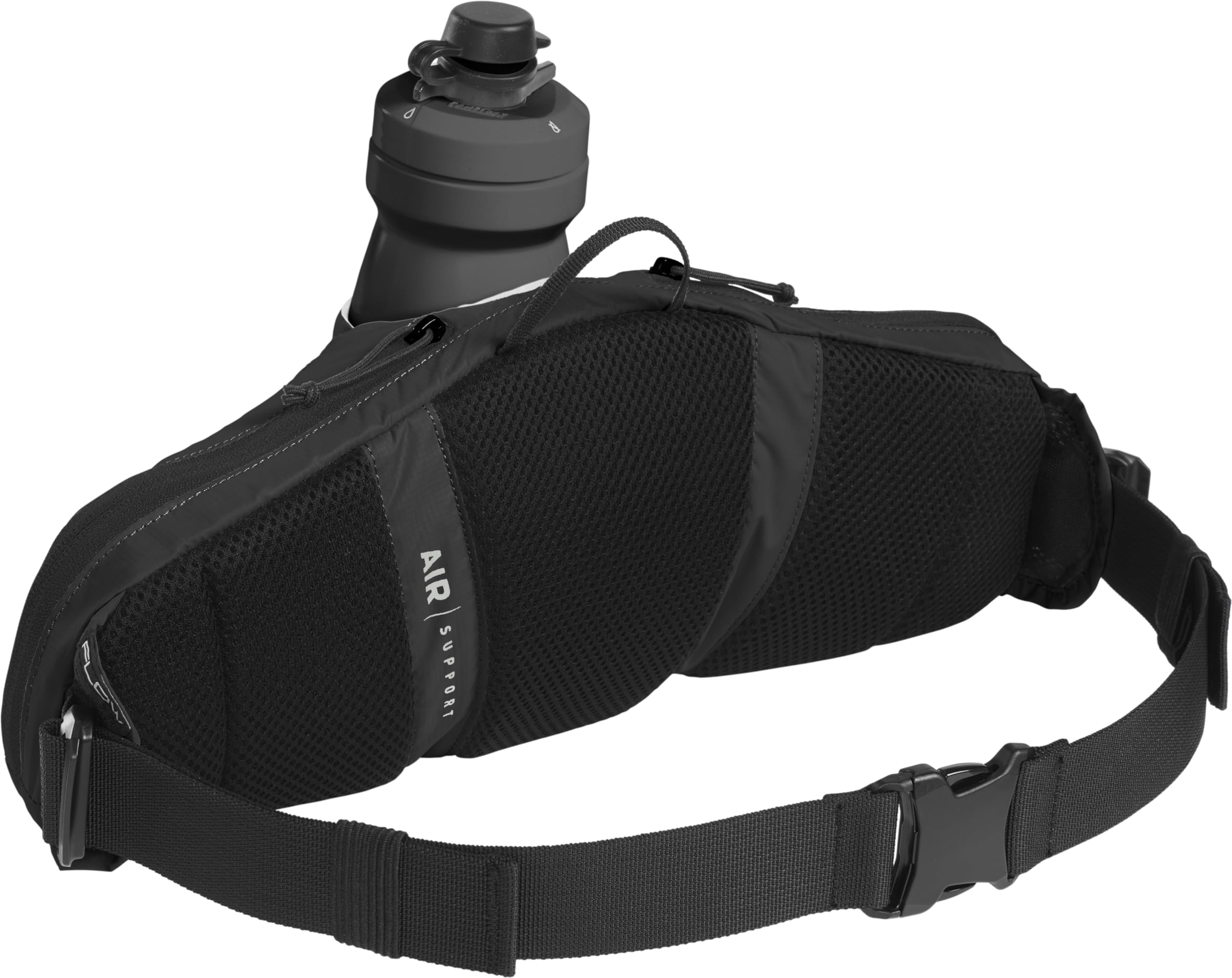CamelBak Podium Flow 2 Waist Pack for Mountain Biking, Gravel Cycling - Contains 21 oz Podium Dirt Series Bike Bottle, Black