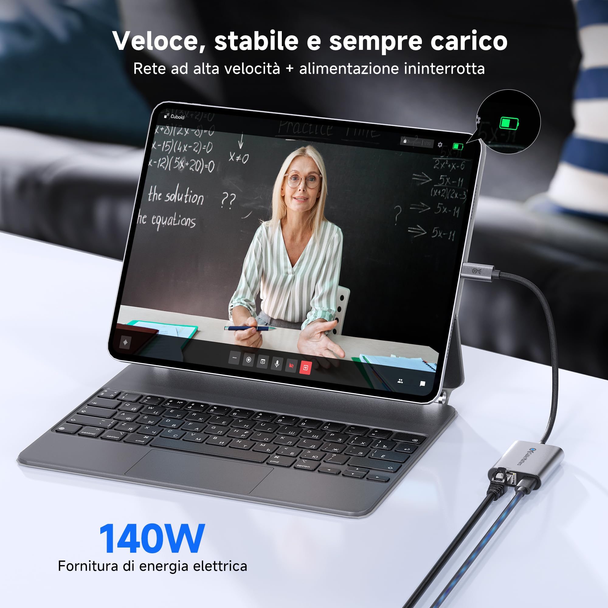 Cable Matters adattatore USB-C a Ethernet 5GbE, 140 W | USB4 / Thunderbolt 5/4 / 3, MacBook, Portatile, Dispositivi USB-C, 5 Gigabit Ethernet, 5000 Mbit/s rete