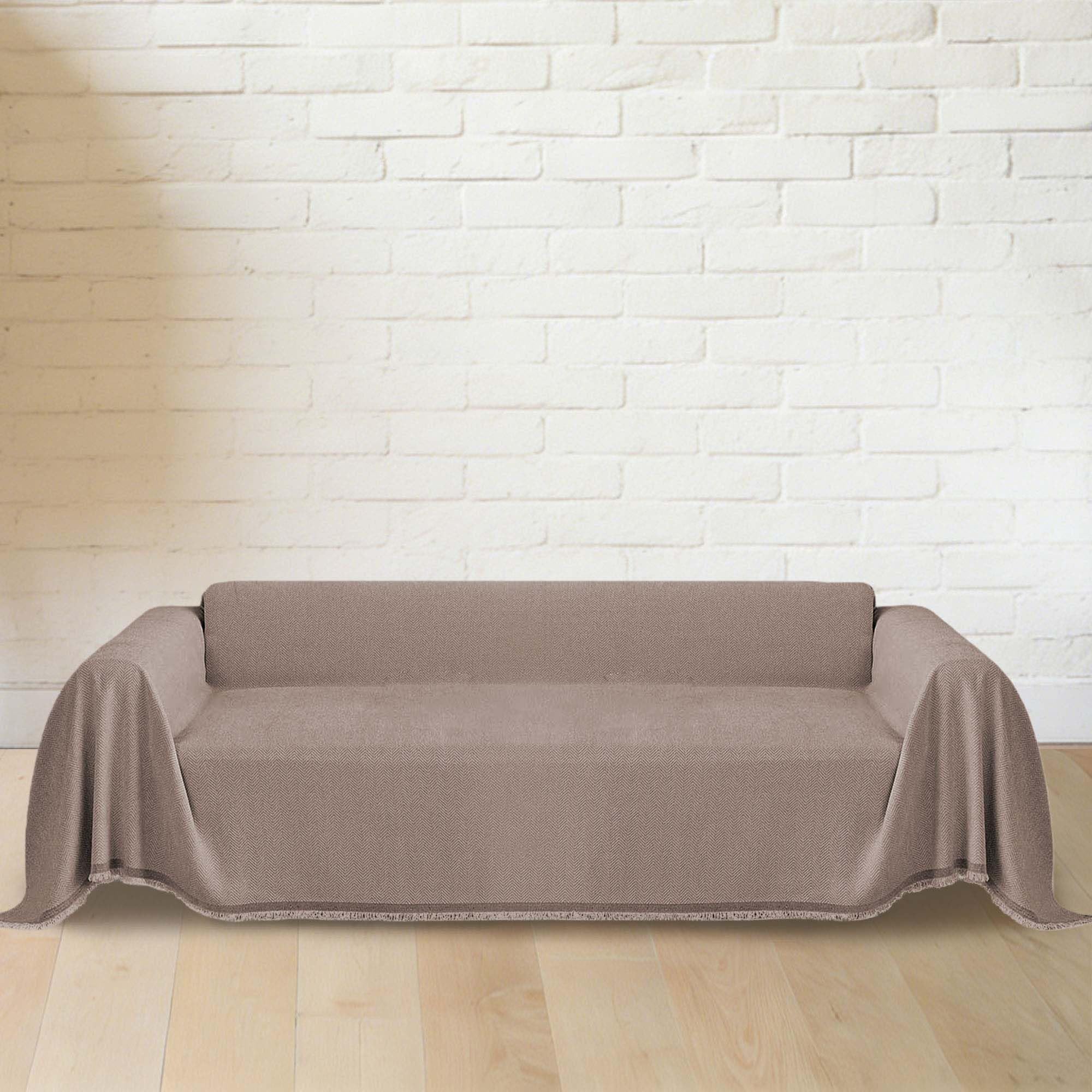 Joli jeté de canapé en chenille respirant motif pompons taille 180x320cm